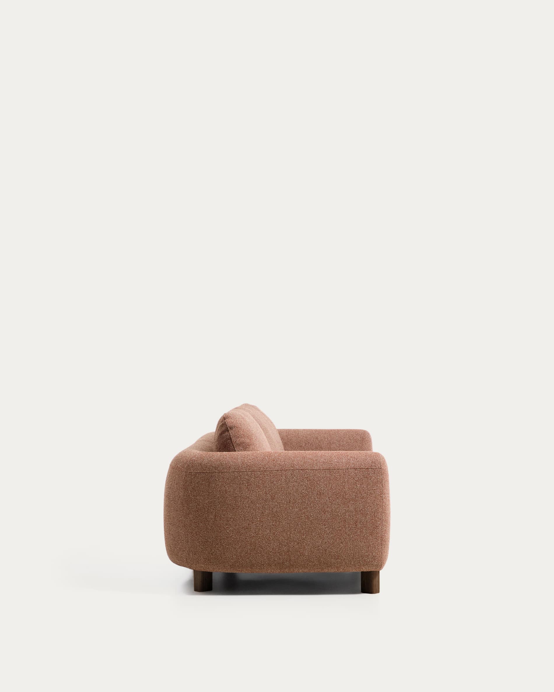 Vera terracotta 3-seater sofa with walnut-finish solid ash wood legs 230 cm FSC Mix Credit