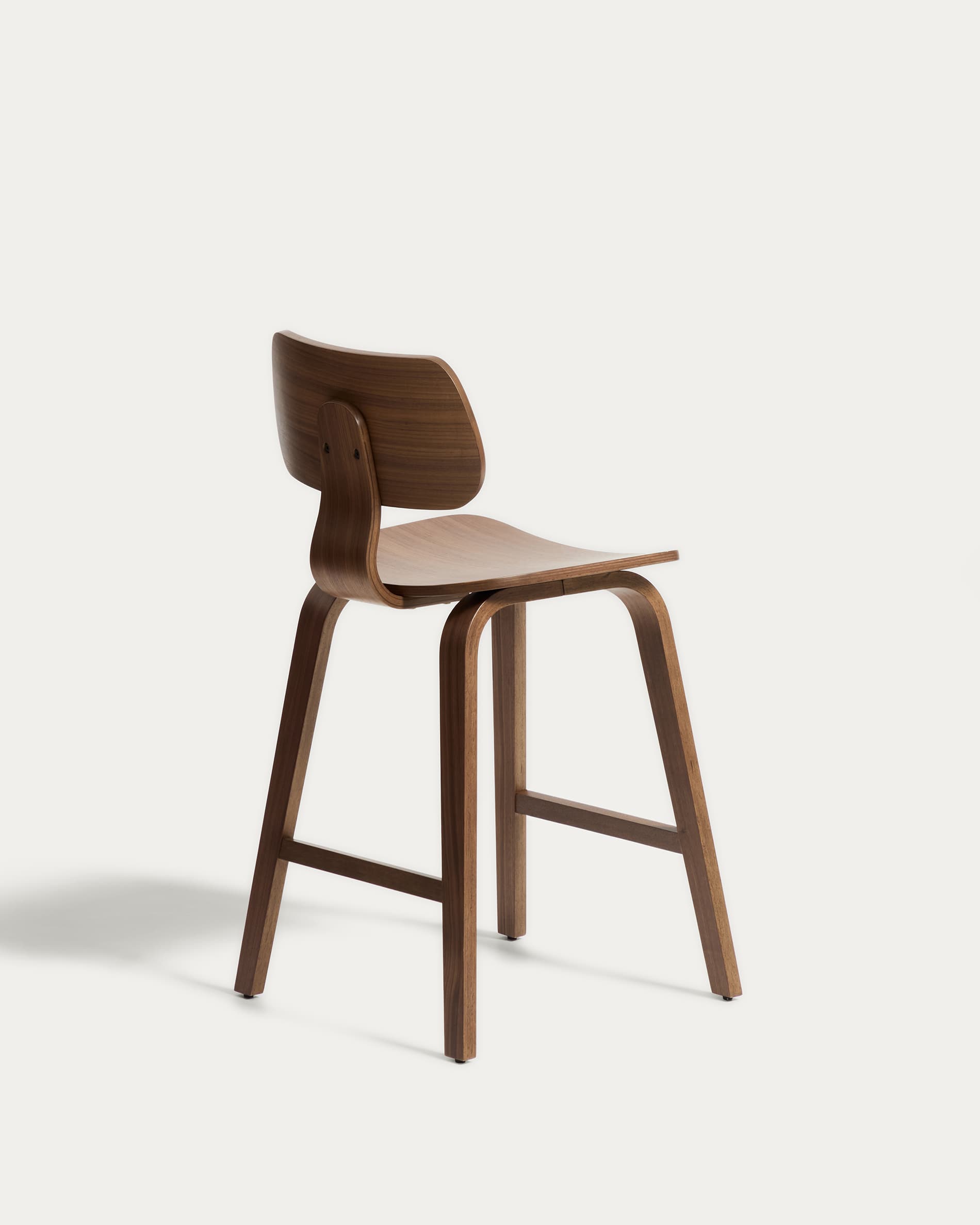 Gena stool in walnut veneer 65cm