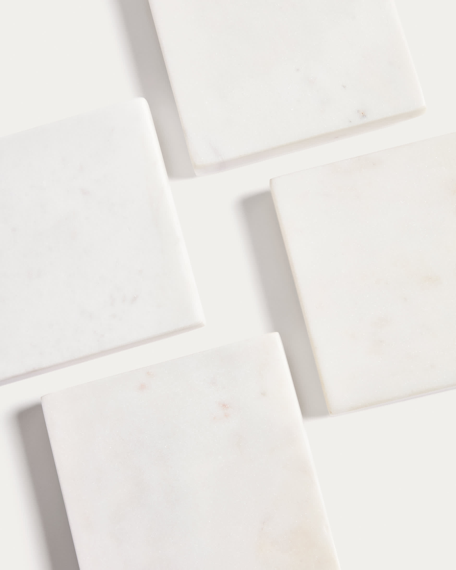 Coreni set of 4 white marble coasters