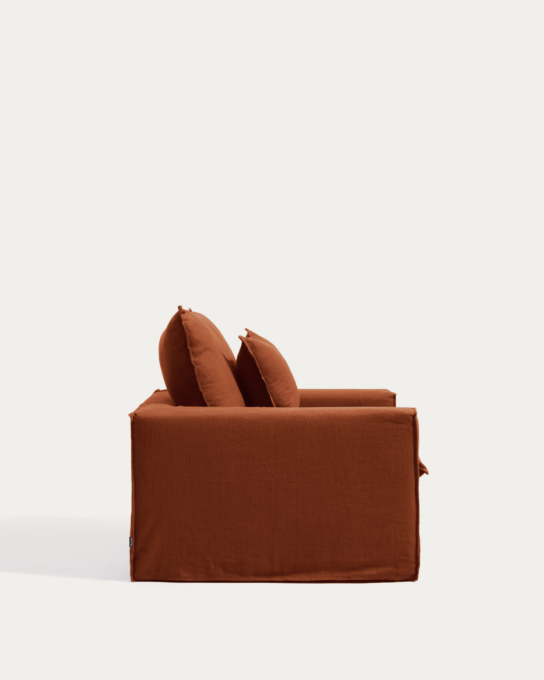 Anarela 100% terracotta linen armchair with removable cover 130cm FSC Mix Credit