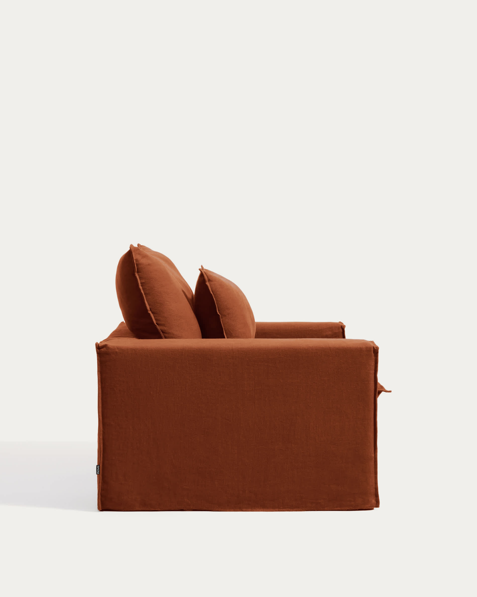 Anarela 100% terracotta linen armchair with removable cover 150cm FSC Mix Credit