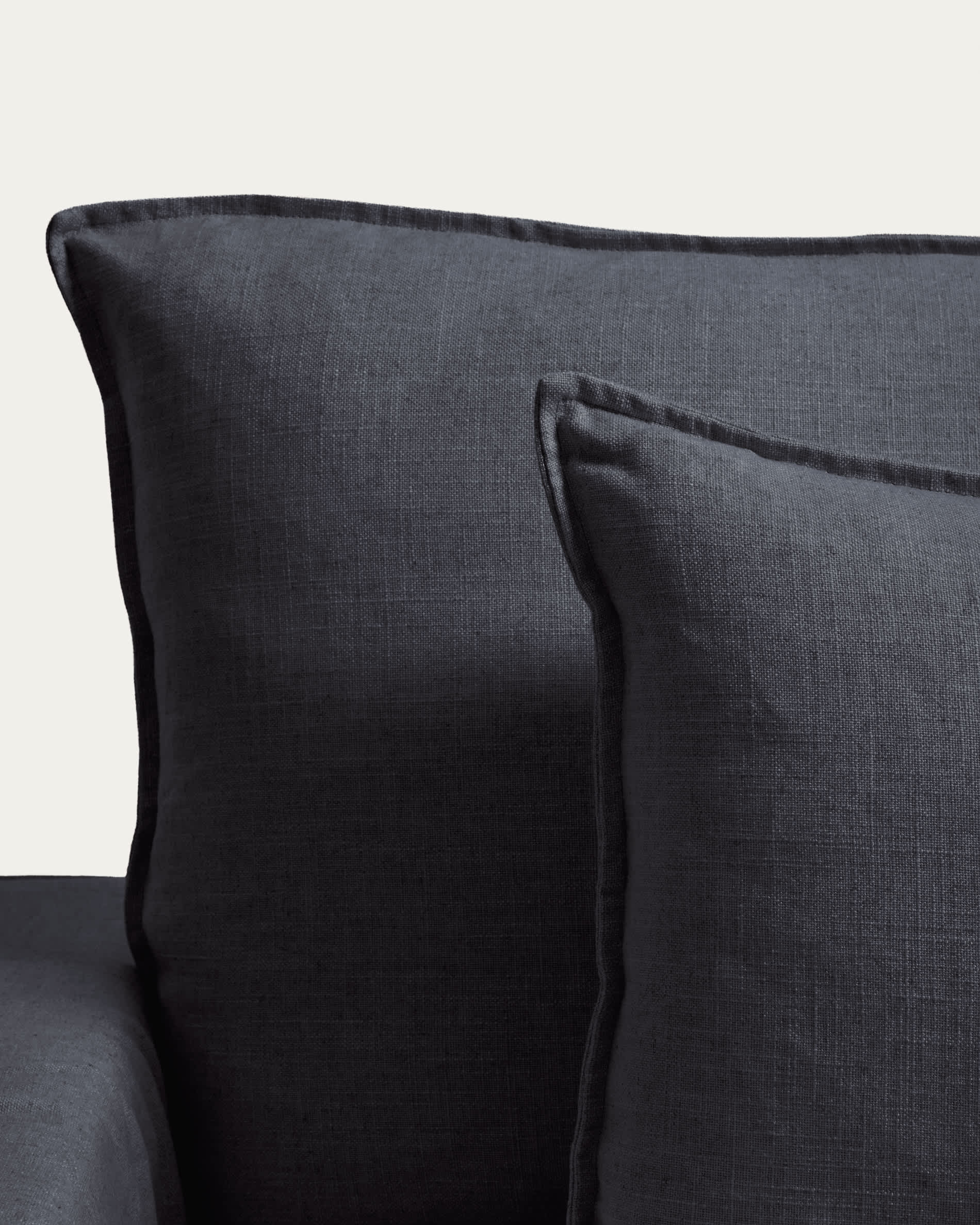 Anarela dark grey linen and viscose armchair with removable cover 130cm FSC Mix Credit