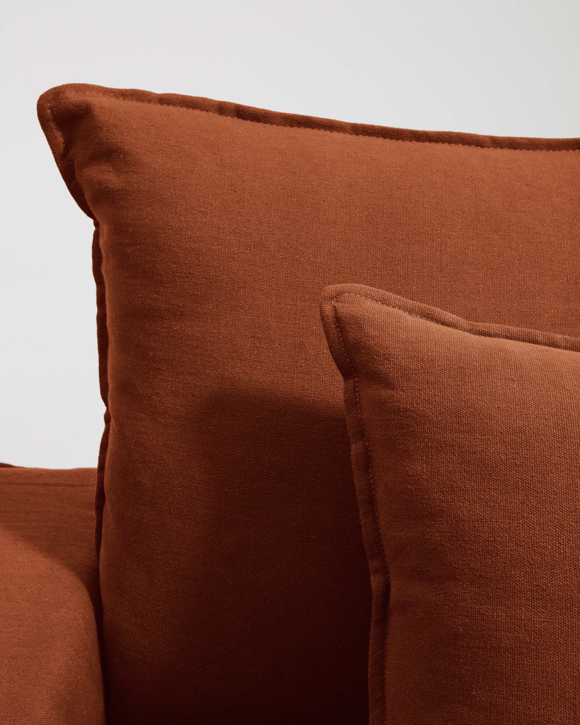Anarela 100% terracotta linen armchair with removable cover 150cm FSC Mix Credit