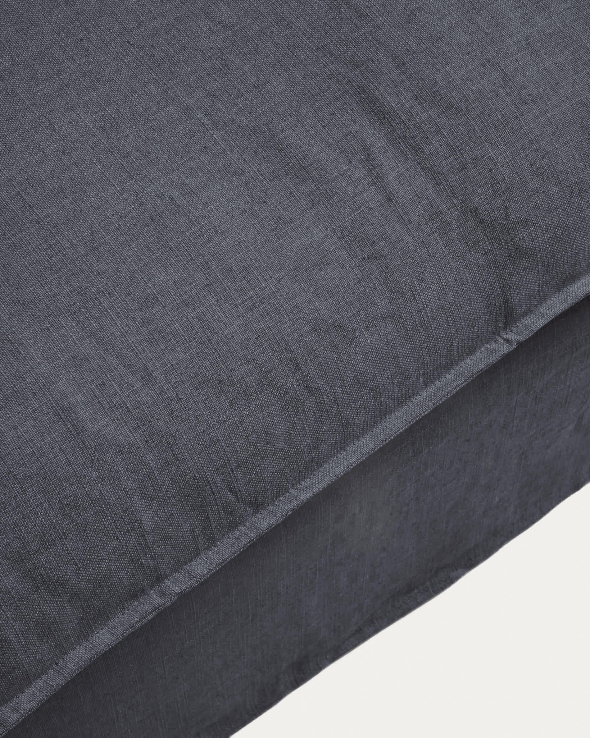 Anarela dark grey linen and viscose armchair with removable cover 130cm FSC Mix Credit