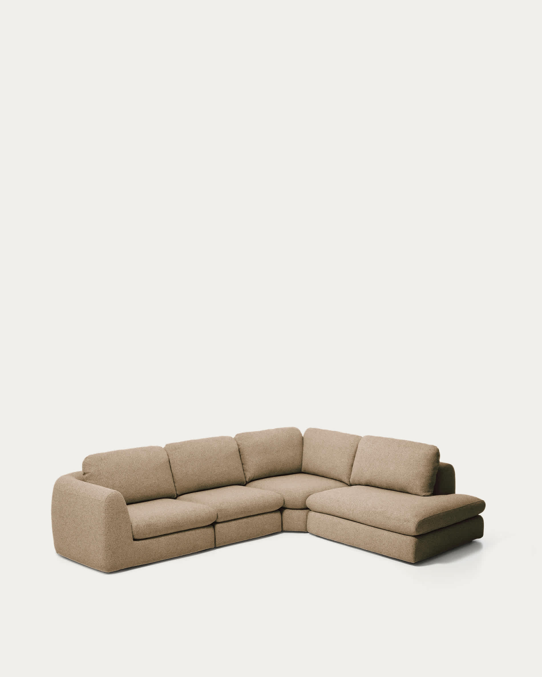Vera light brown 5-seater corner sofa with right-hand end section 330 x 245 cm FSC Mix Credit