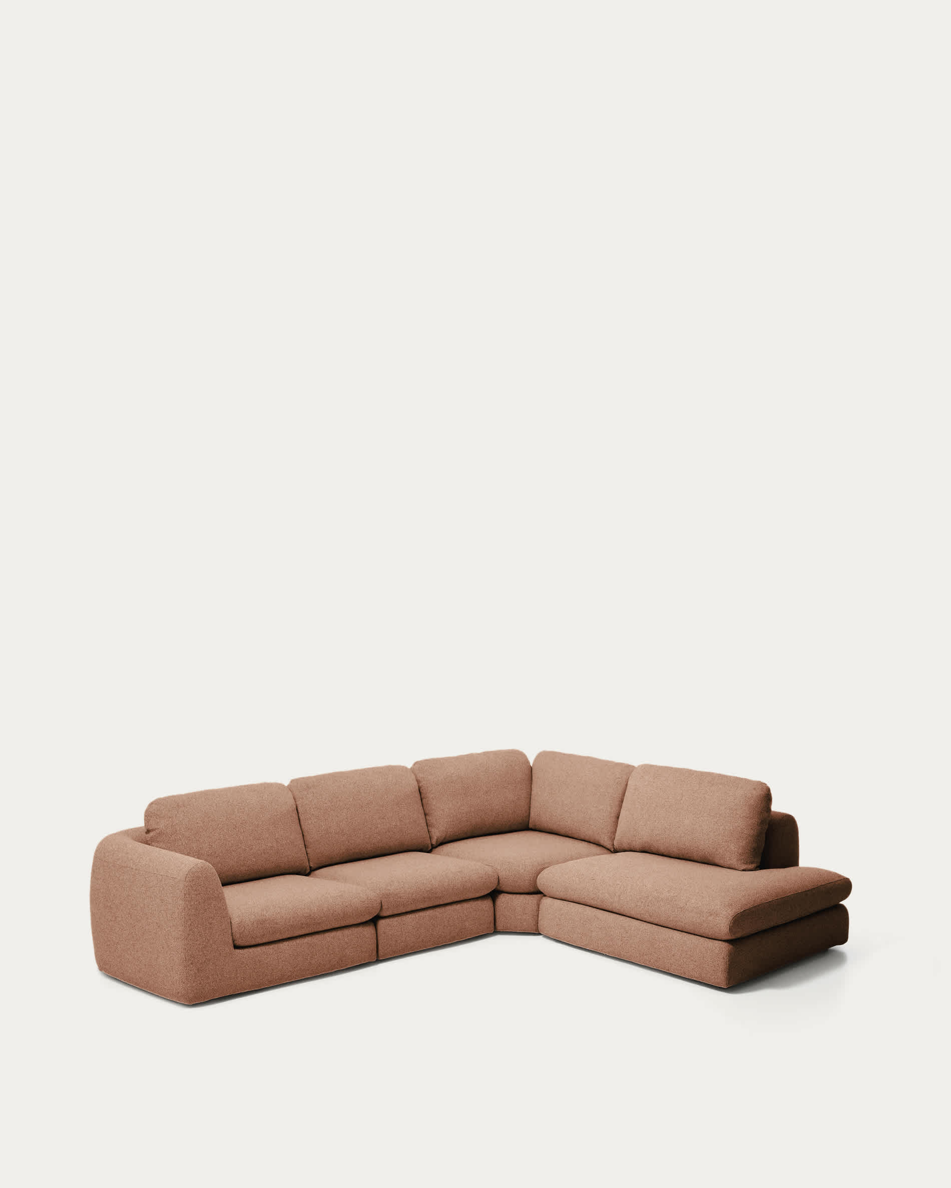 Vera terracotta 5-seater corner sofa with right-hand end section 330 x 245 cm FSC Mix Credit