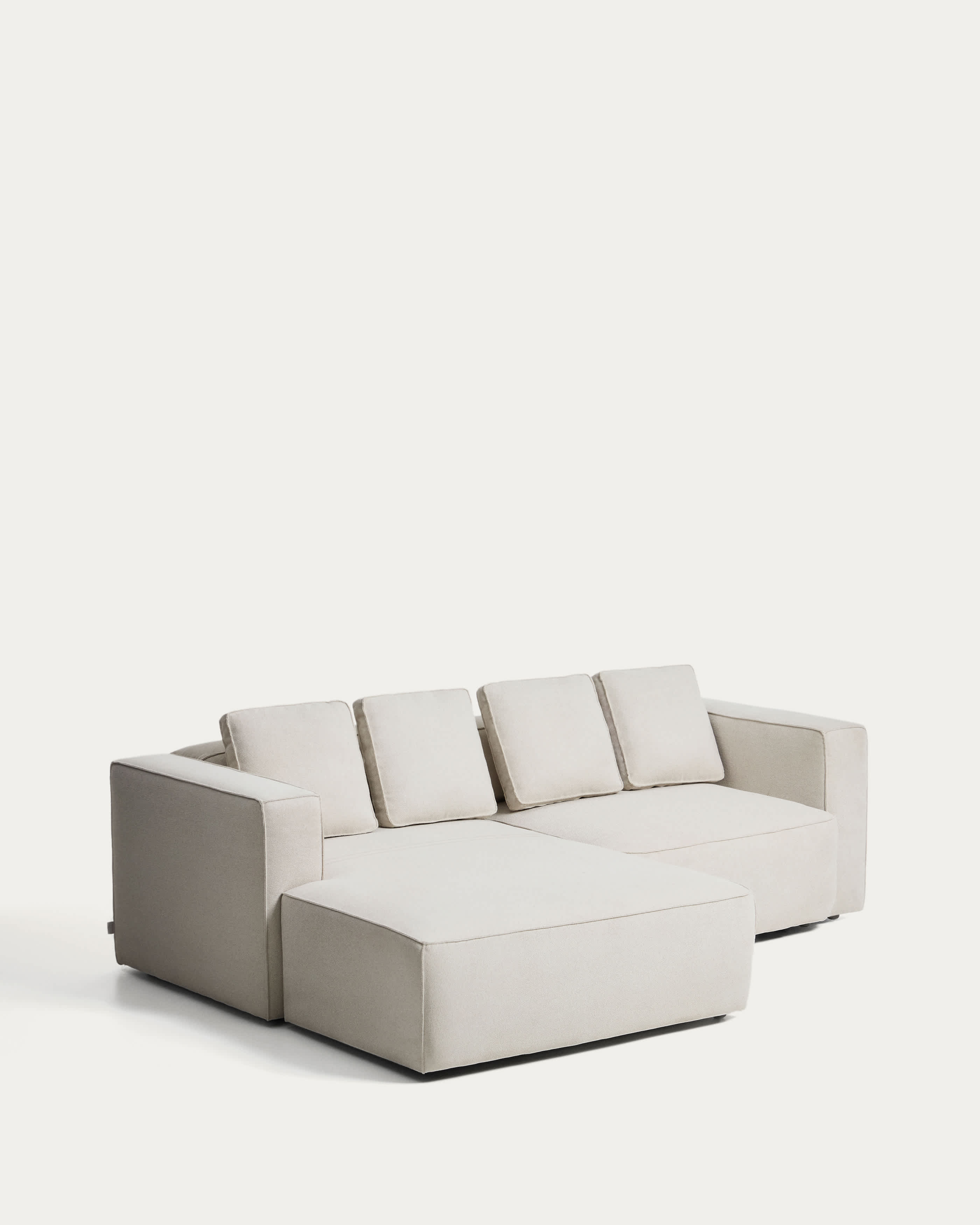 Marela beige chenille 3-seater sofa bed with left chaise longue 236cm FSC Mix Credit