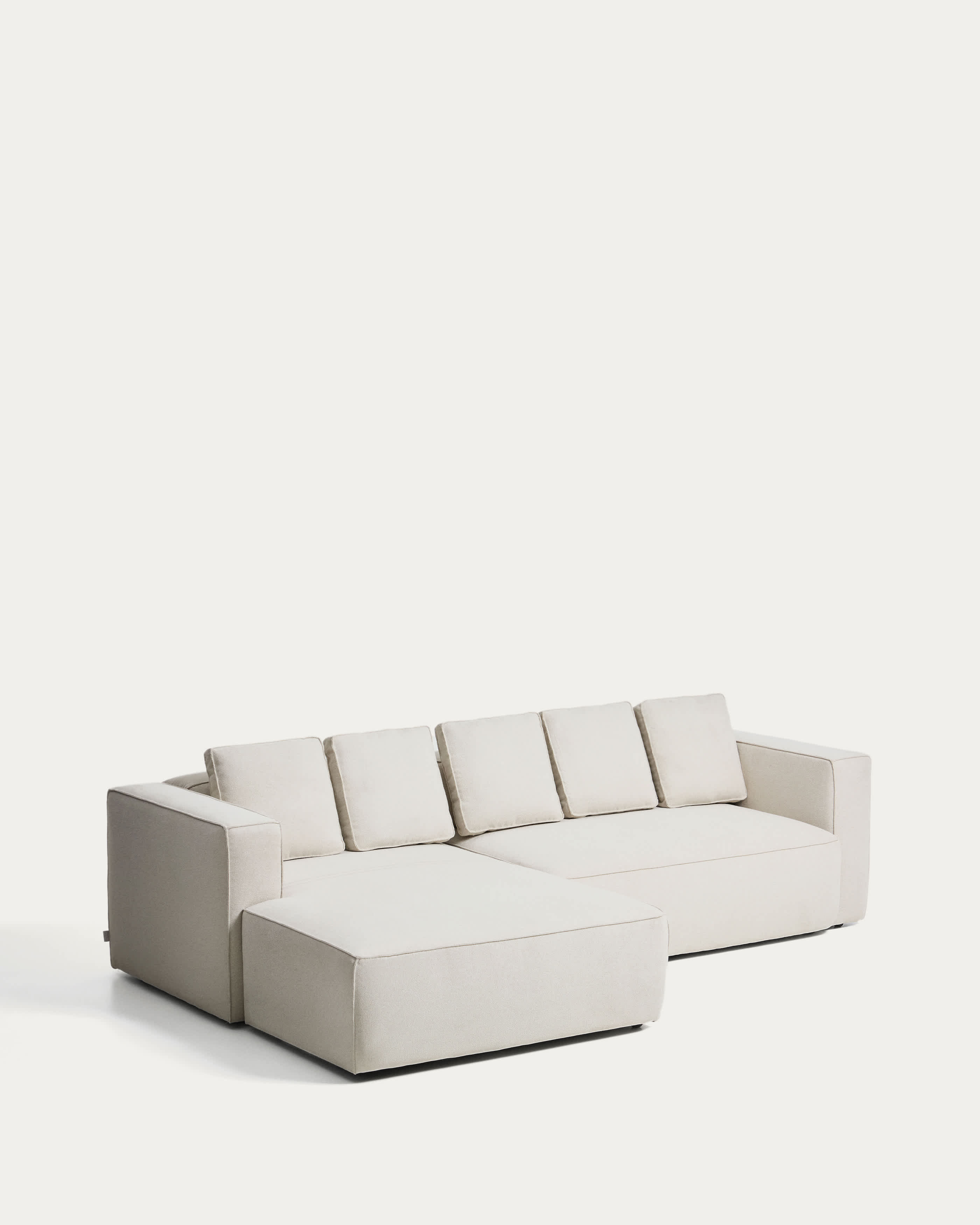 Marela beige chenille 3-seater sofa bed with left chaise longue 276cm FSC Mix Credit