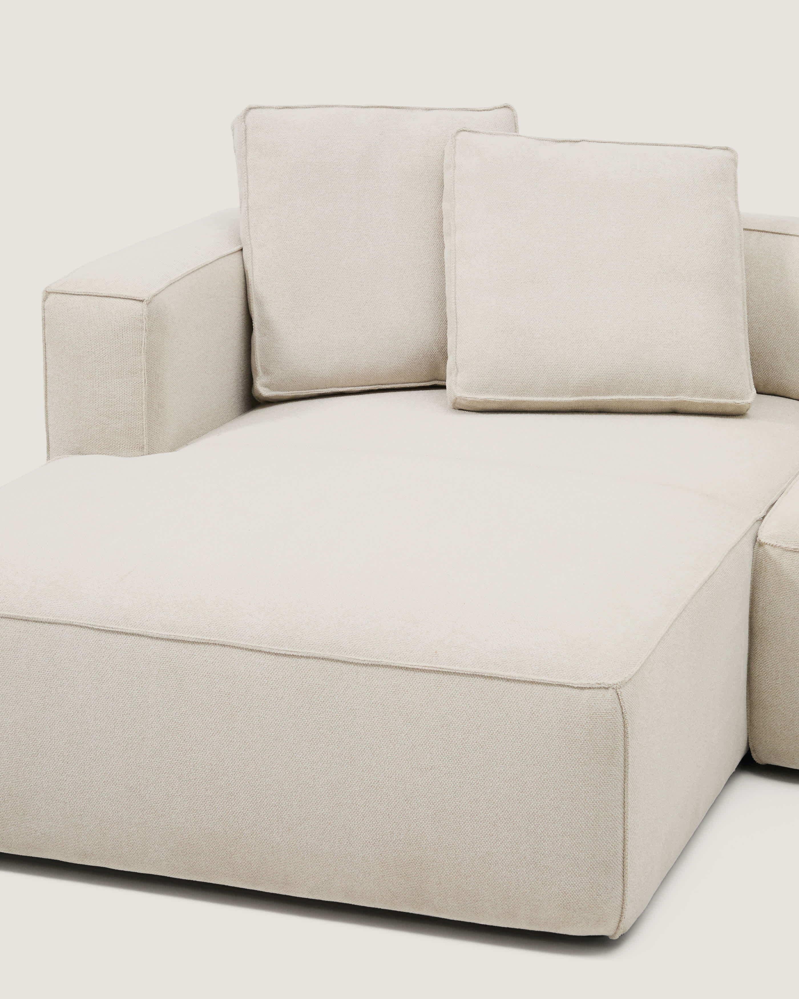 Marela beige chenille 3-seater sofa bed with left chaise longue 236cm FSC Mix Credit