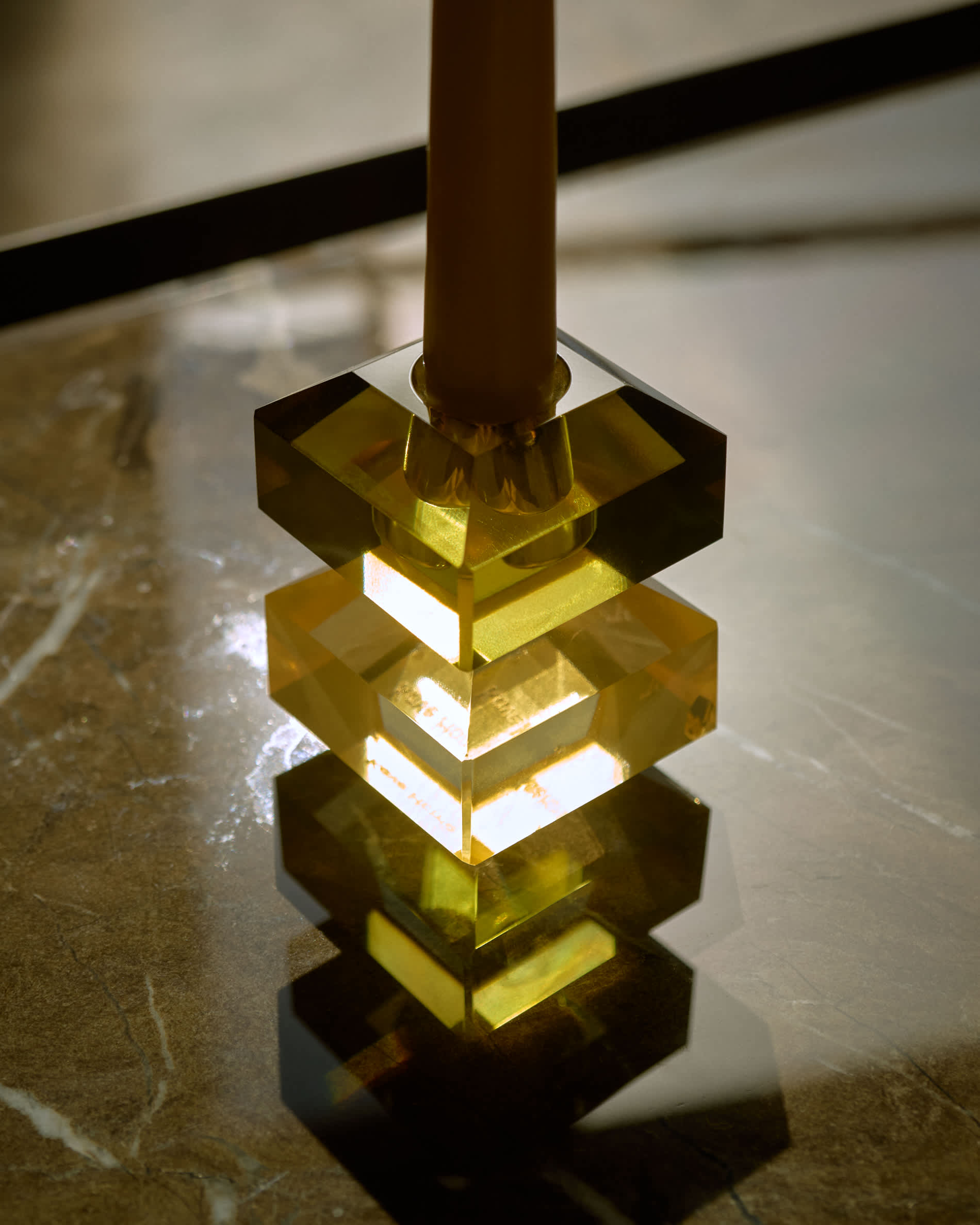 Multicoloured glass Jolan candle holder 9.5 cm