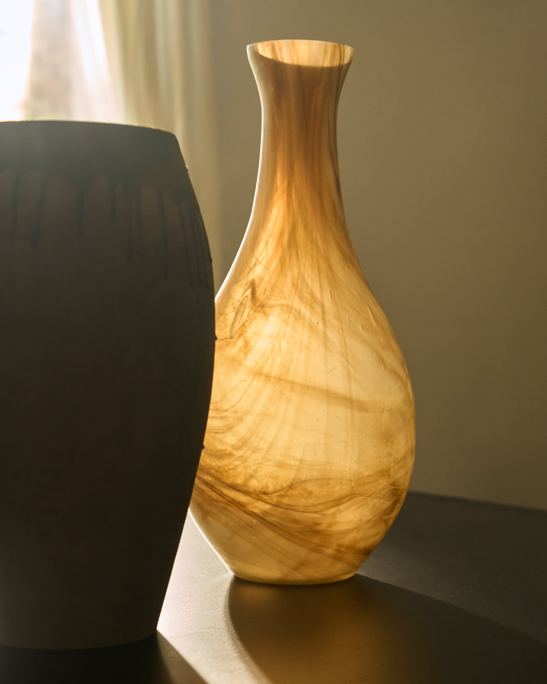 Nerola glass vase in brown shades 38 cm