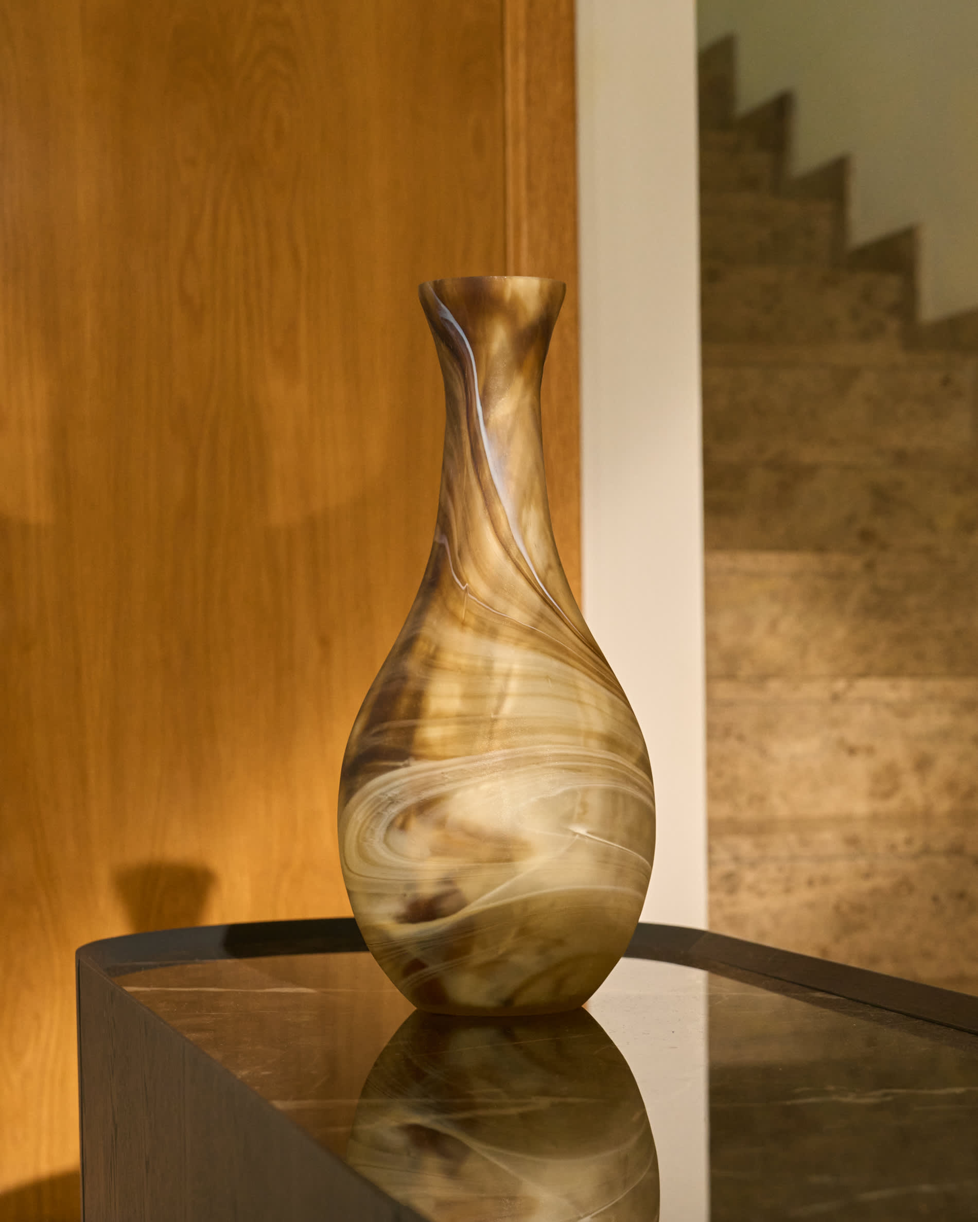 Nerola glass vase in brown shades 46 cm