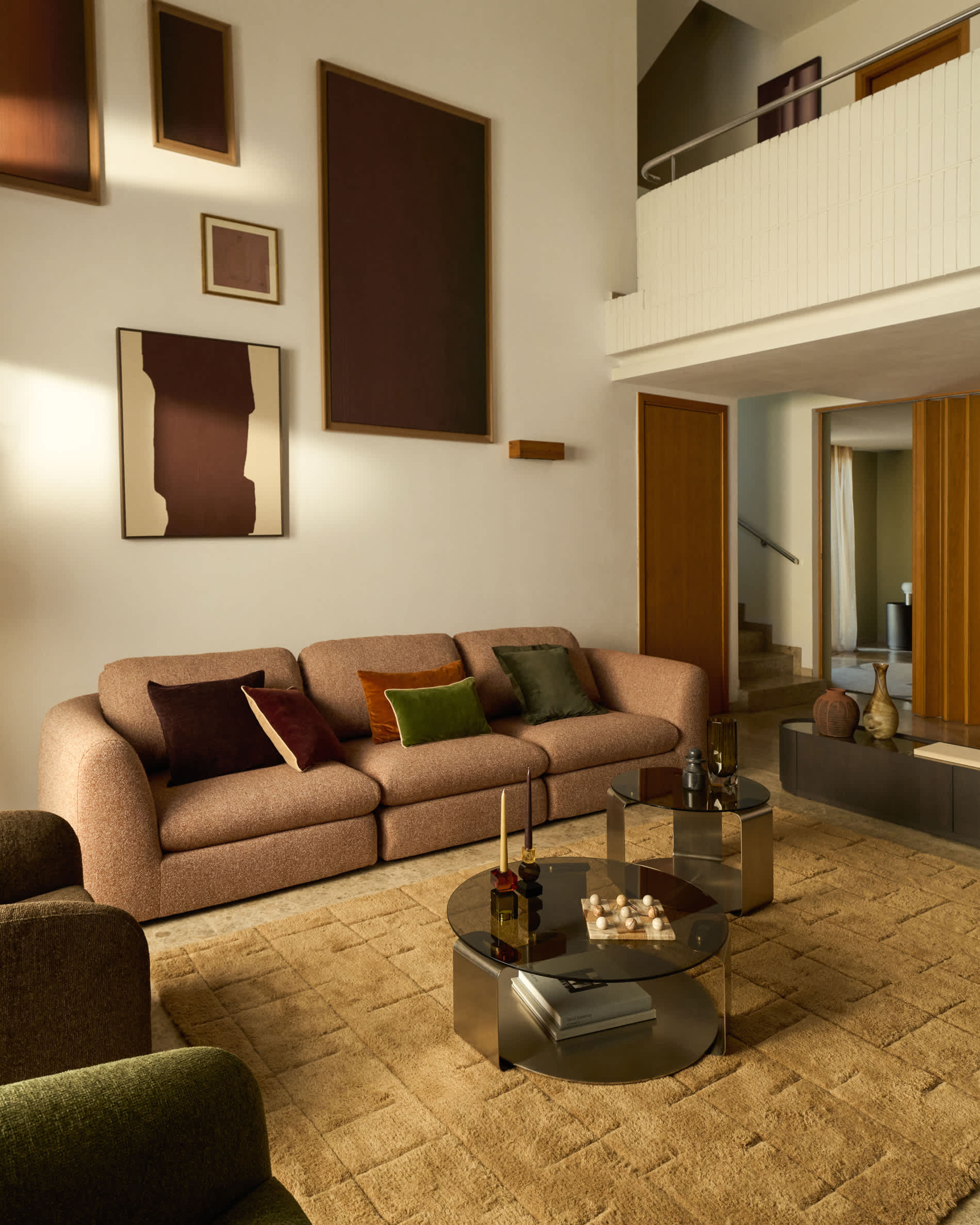 Helun wool rug with brown graphic 200 x 300 cm