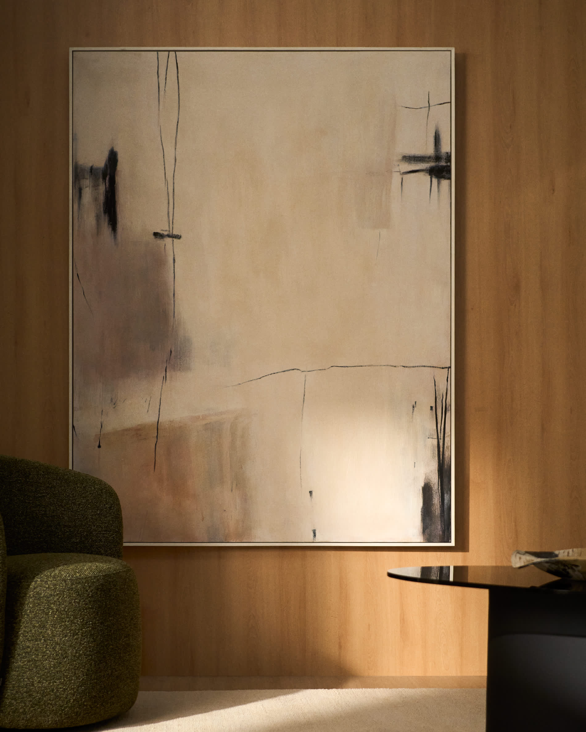 Meril abstract picture in beige 120 x 150cm