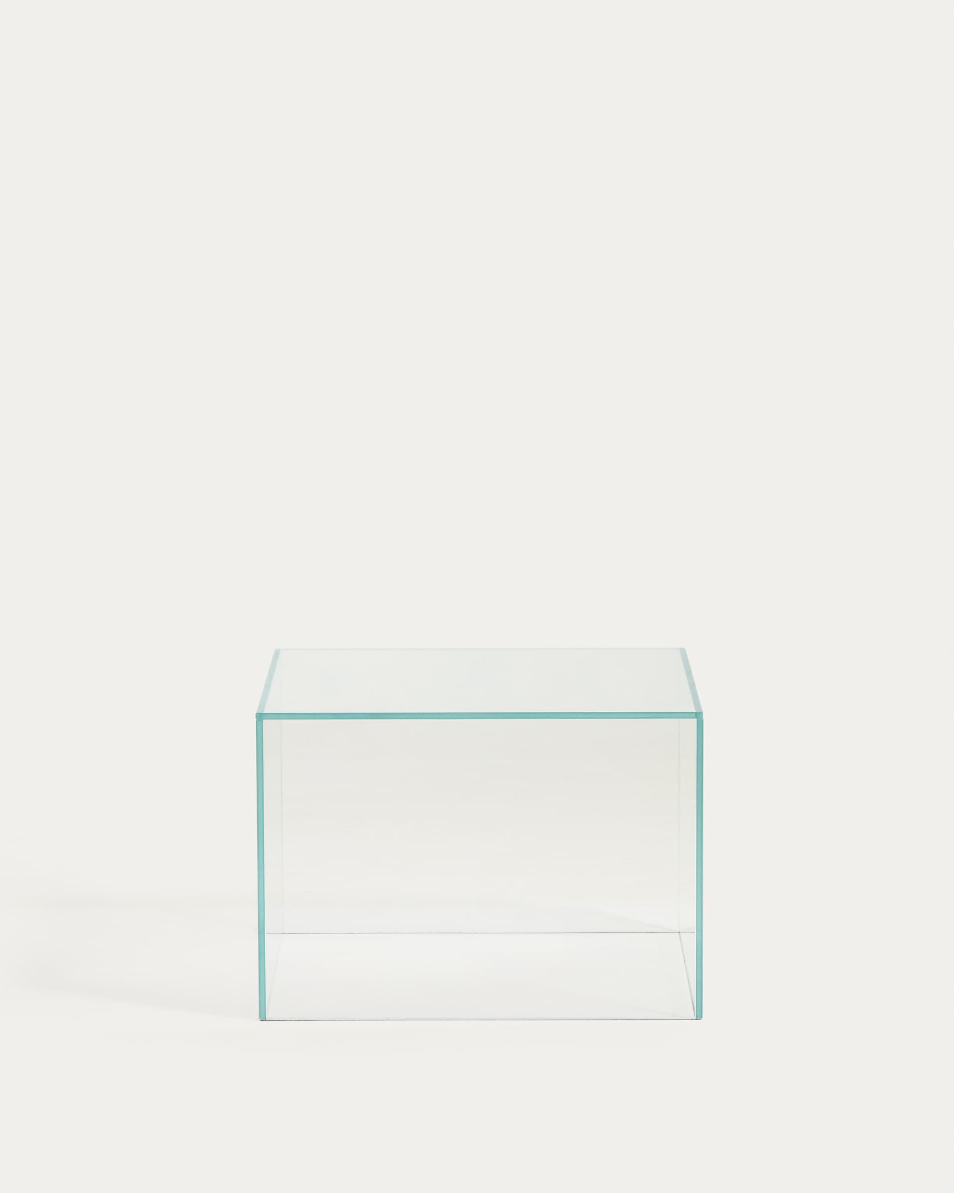 Orlia side table in clear tempered glass 50 x 50cm