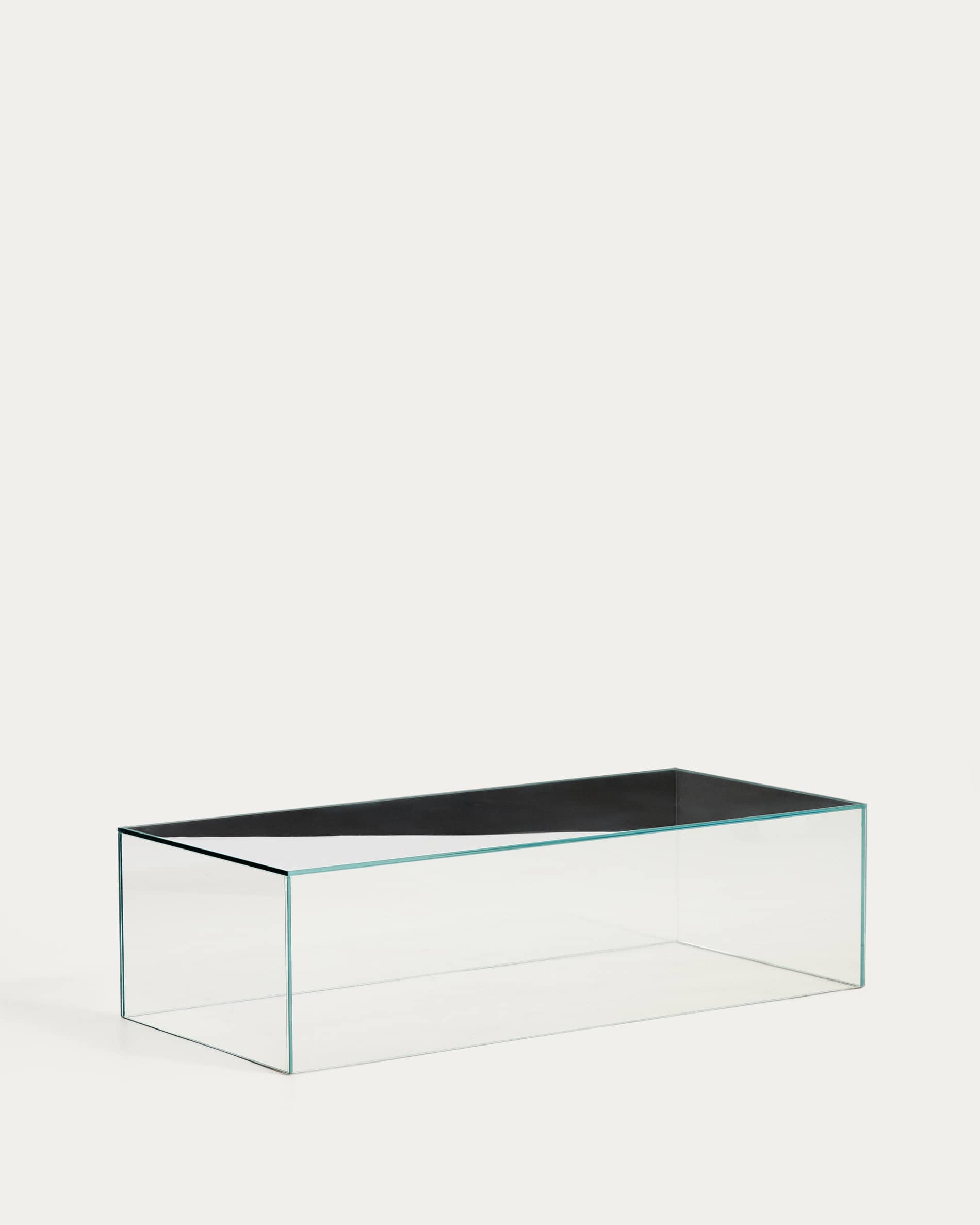Orlia coffee table in clear tempered glass 110 x 50cm