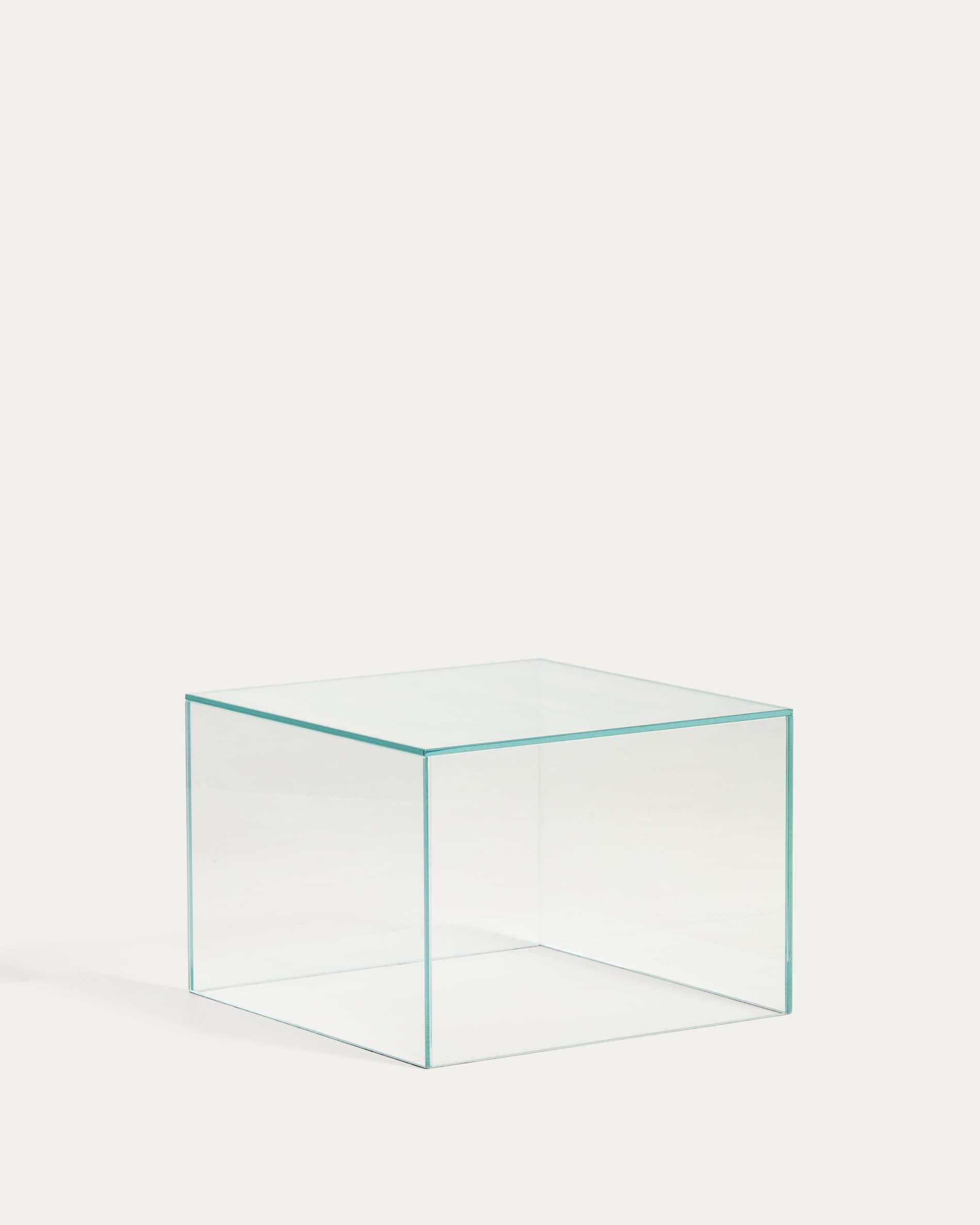 Orlia side table in clear tempered glass 50 x 50cm