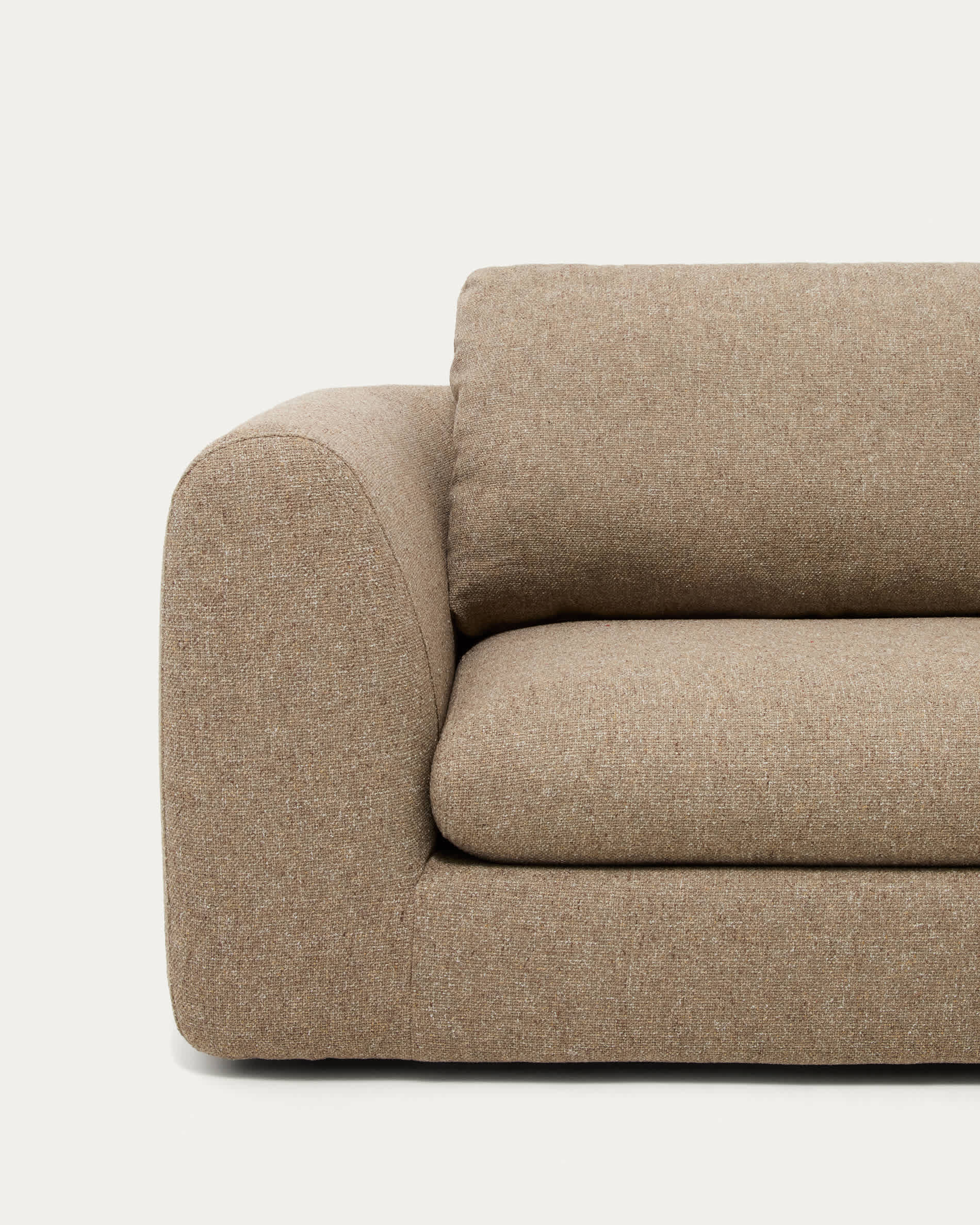 Vera light brown 4-seater sofa with right-hand end section 322 cm FSC Mix Credit