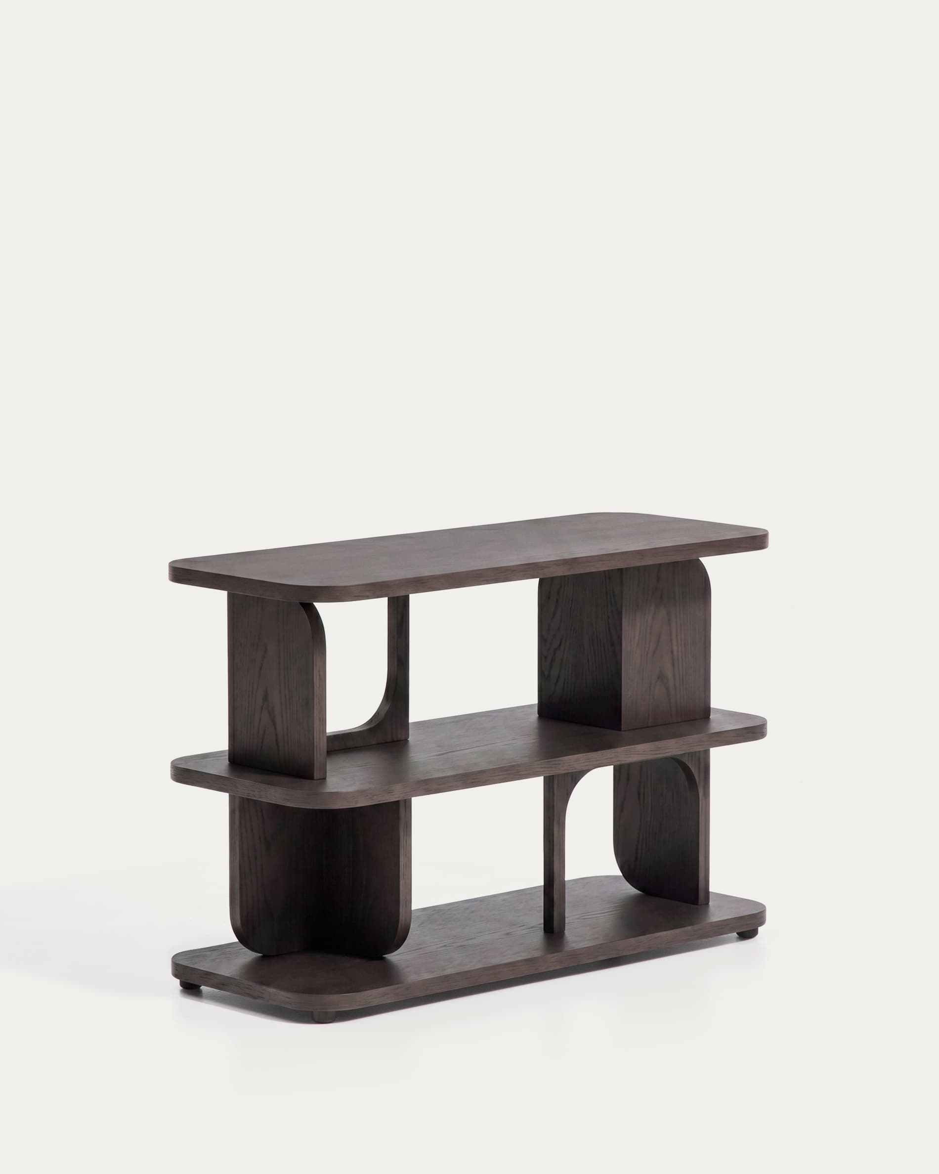 Aduma ebonised-finish oak veneer shelving unit FSC 100% 100 x 65 cm