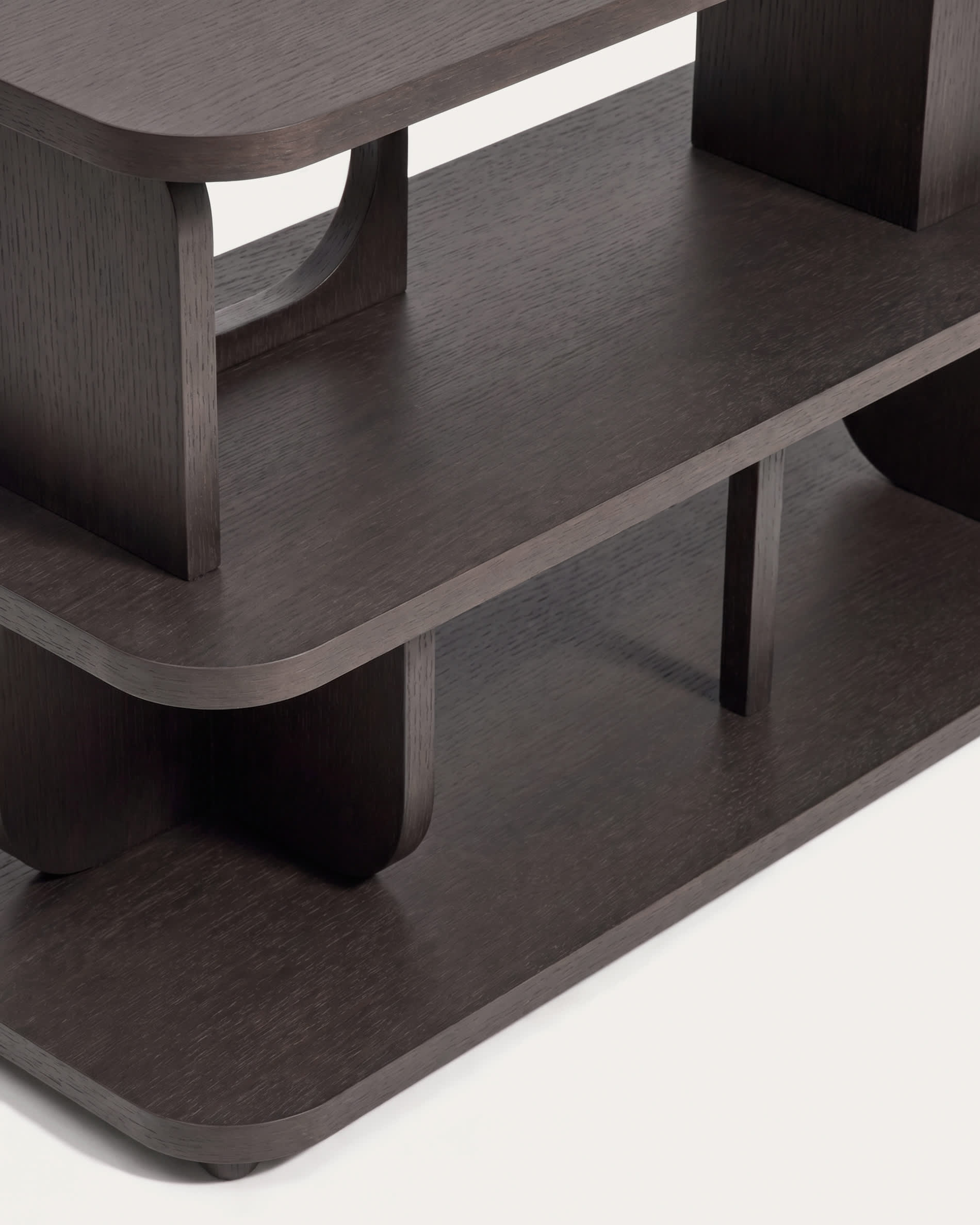 Aduma ebonised-finish oak veneer shelving unit FSC 100% 100 x 65 cm