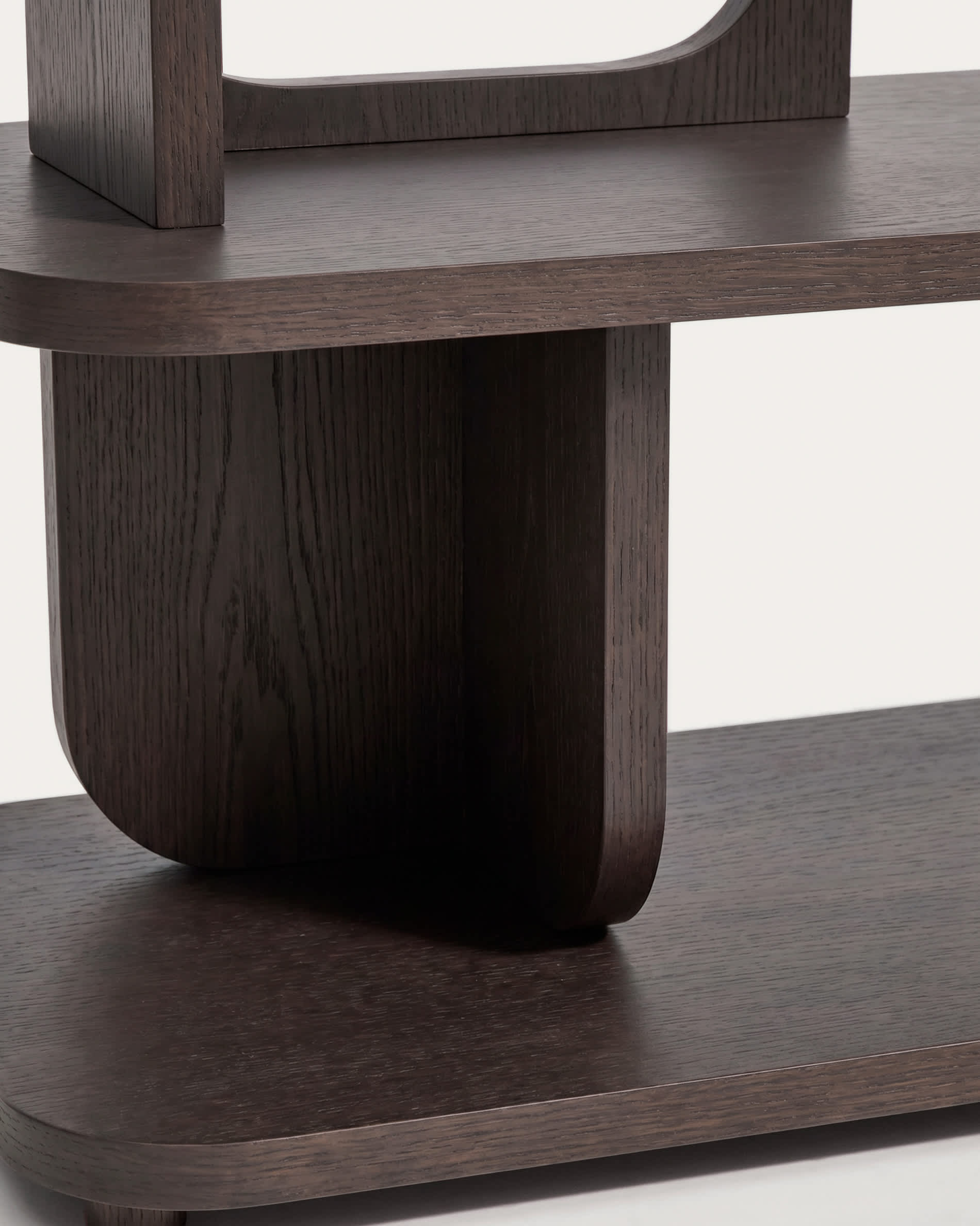 Aduma ebonised-finish oak veneer shelving unit FSC 100% 100 x 65 cm