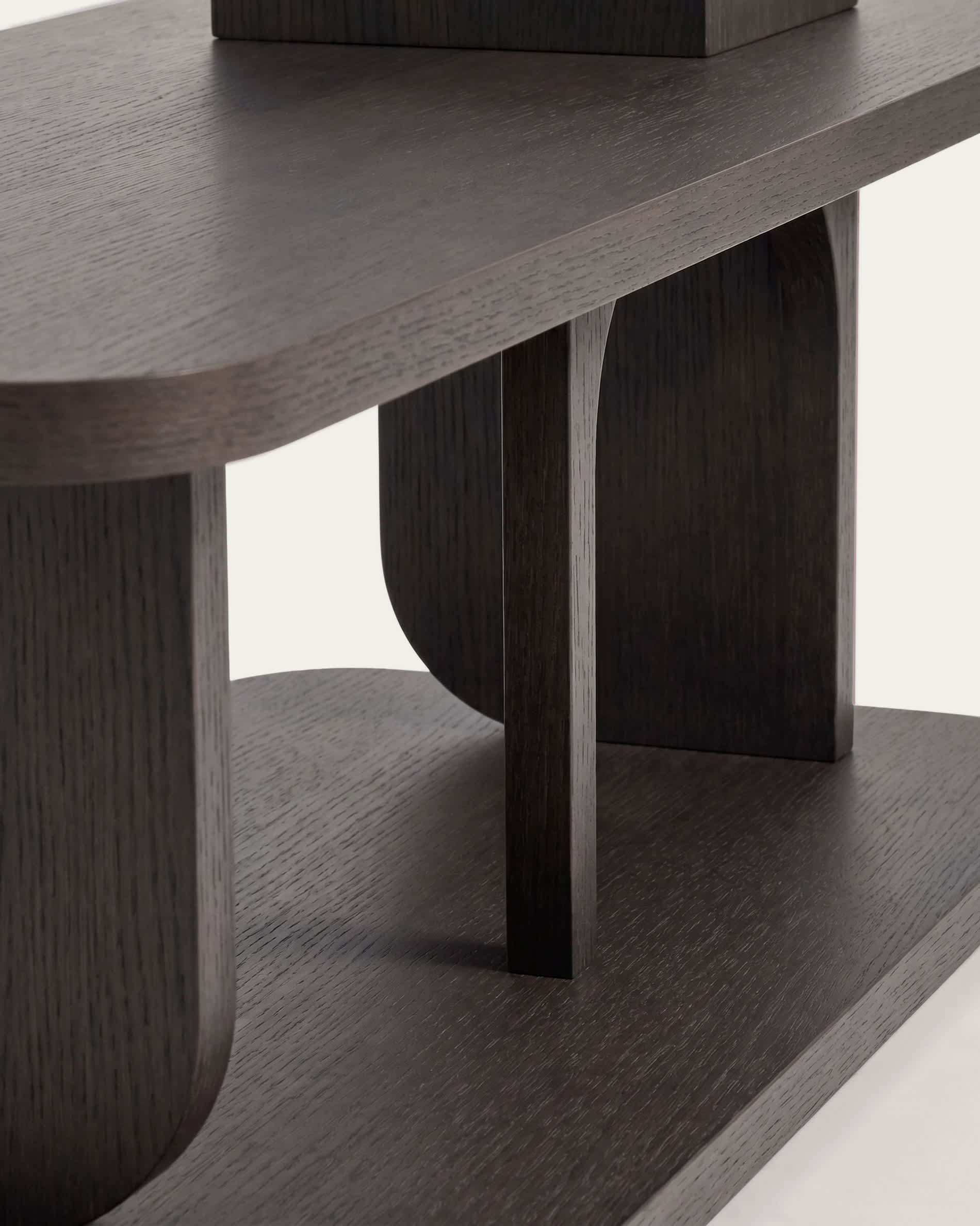 Aduma ebonised-finish oak veneer shelving unit FSC 100% 100 x 65 cm