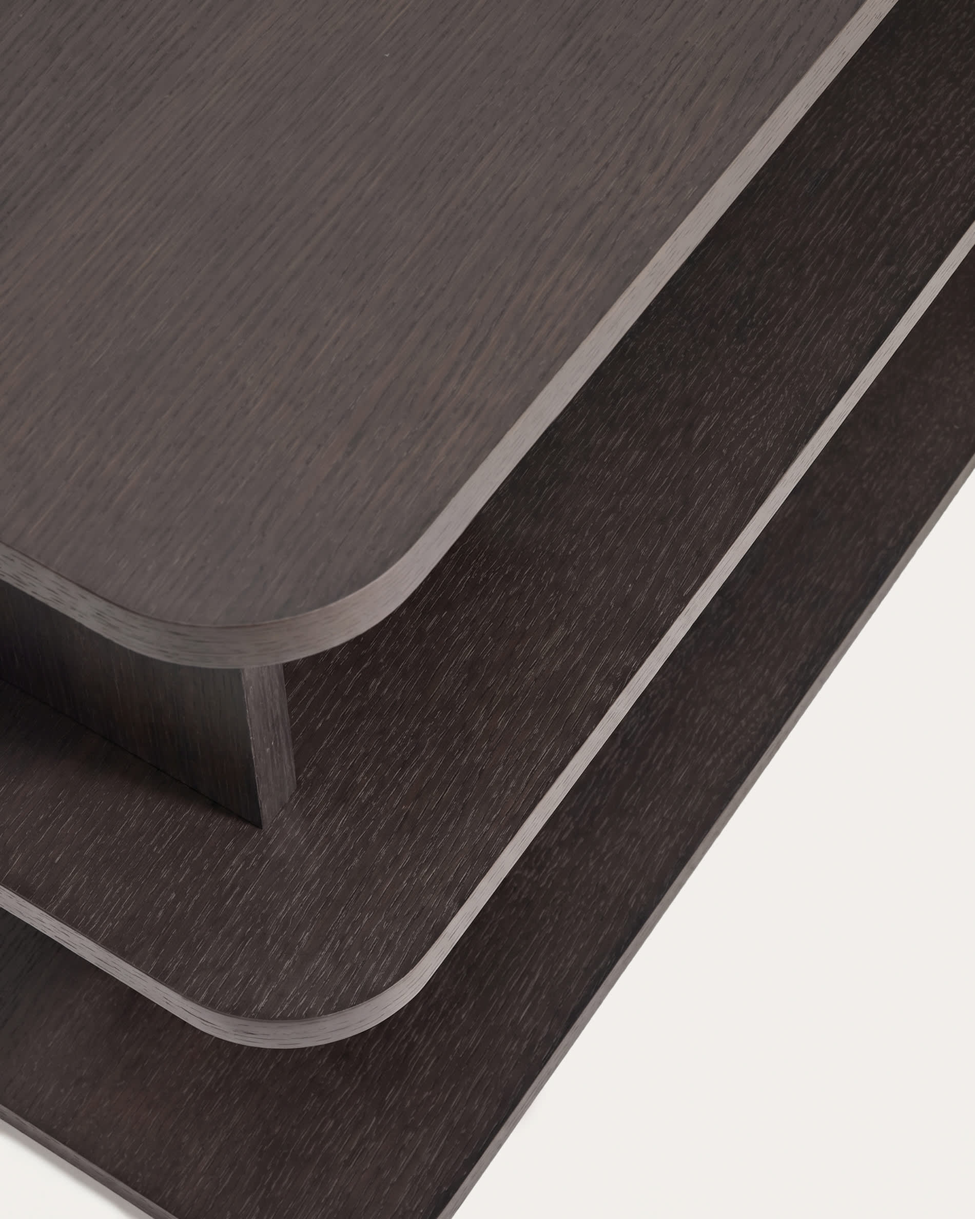 Aduma ebonised-finish oak veneer shelving unit FSC 100% 100 x 65 cm