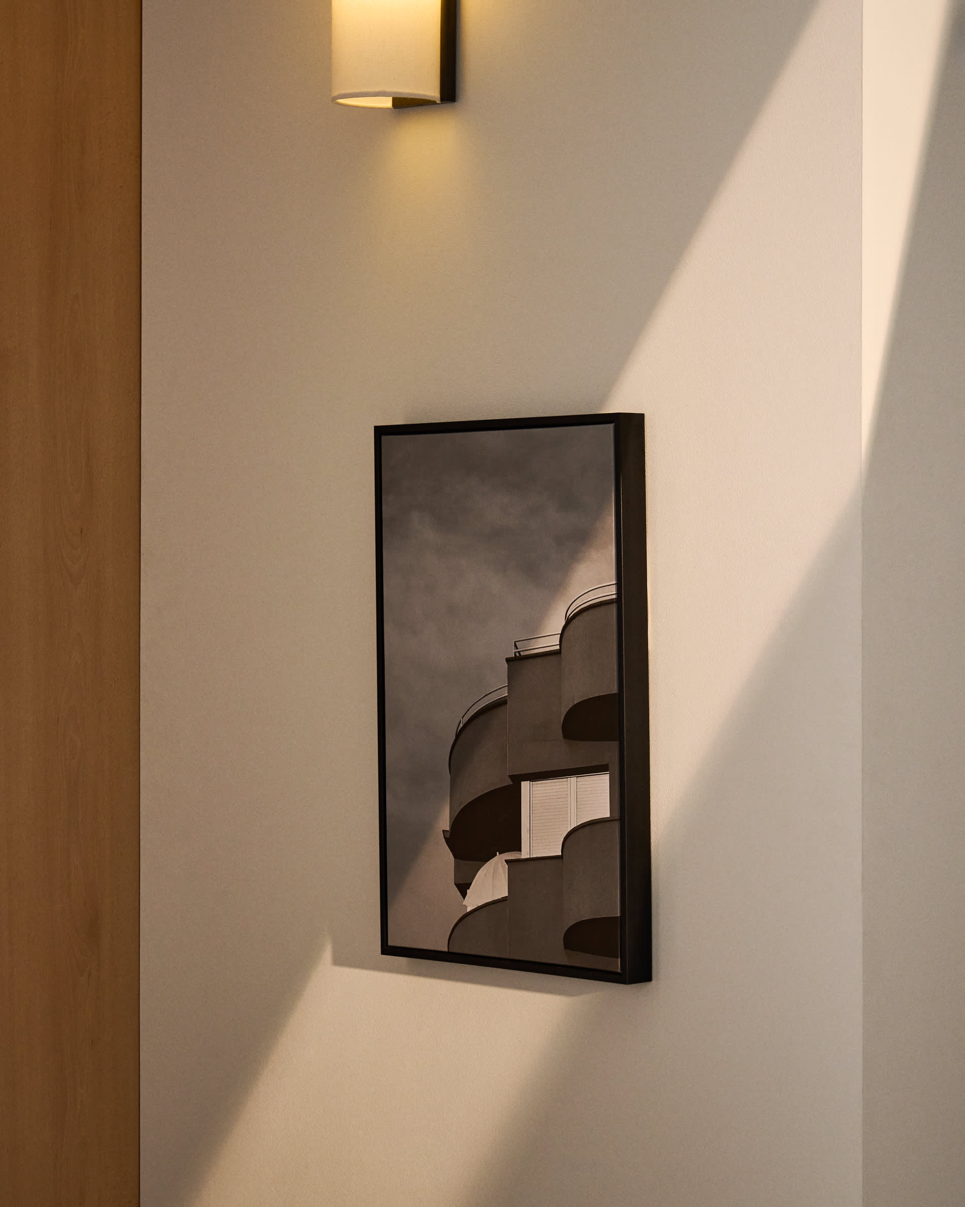 Silen picture featuring black and white architectural photograph of Barcelona 40 x 60cm
