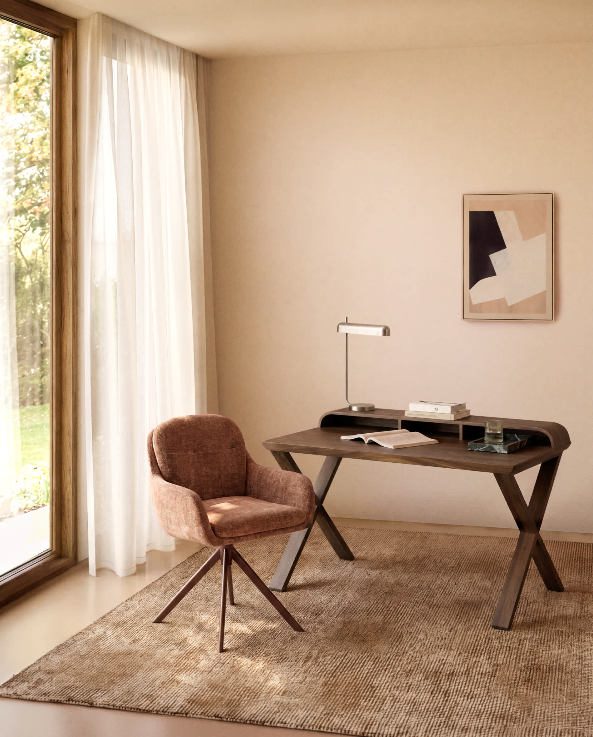 Nelaia table lamp with grey finish