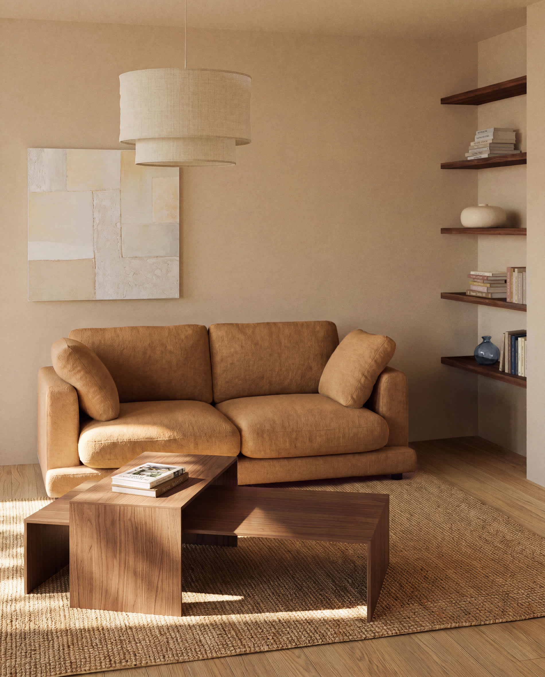 Gala 3-seater sofa in mustard micro bouclé FSC Mix Credit 210cm