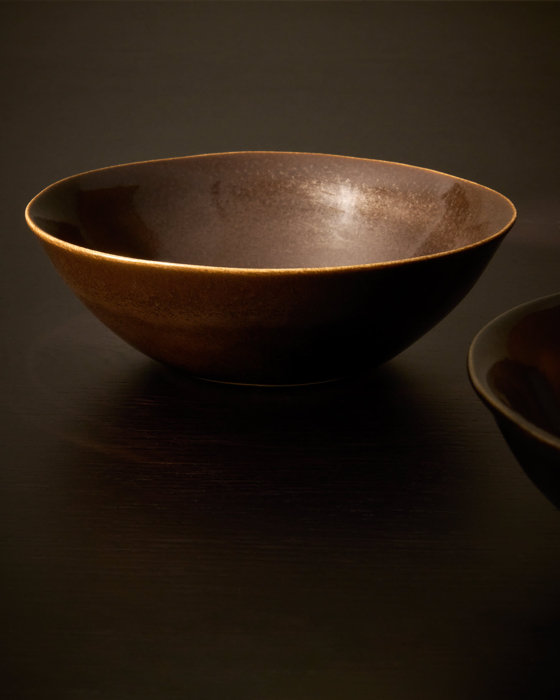 Aderno dark brown ceramic bowl
