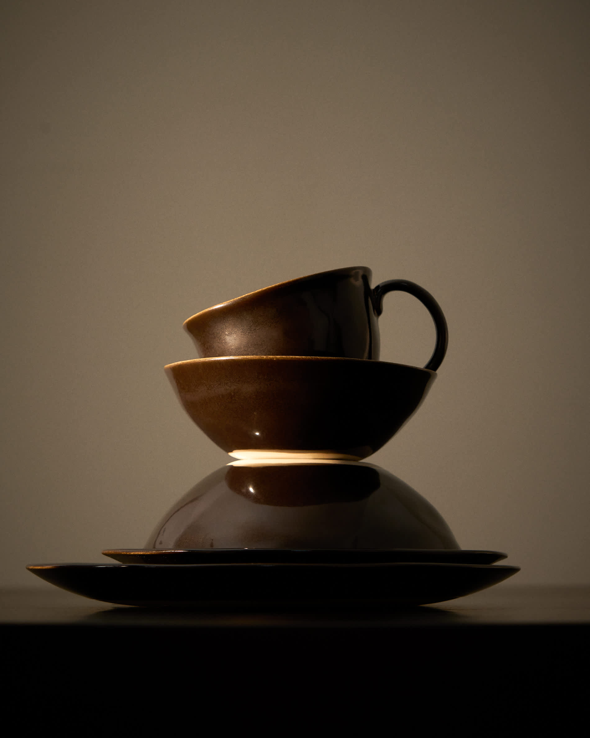 Aderno dark brown ceramic bowl