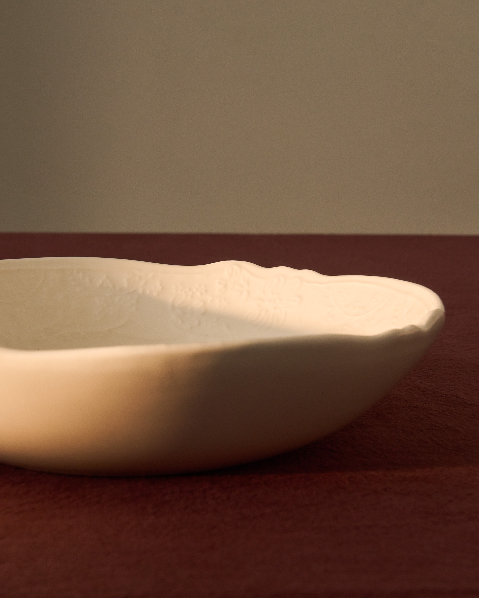 Varla beige ceramic soup bowl