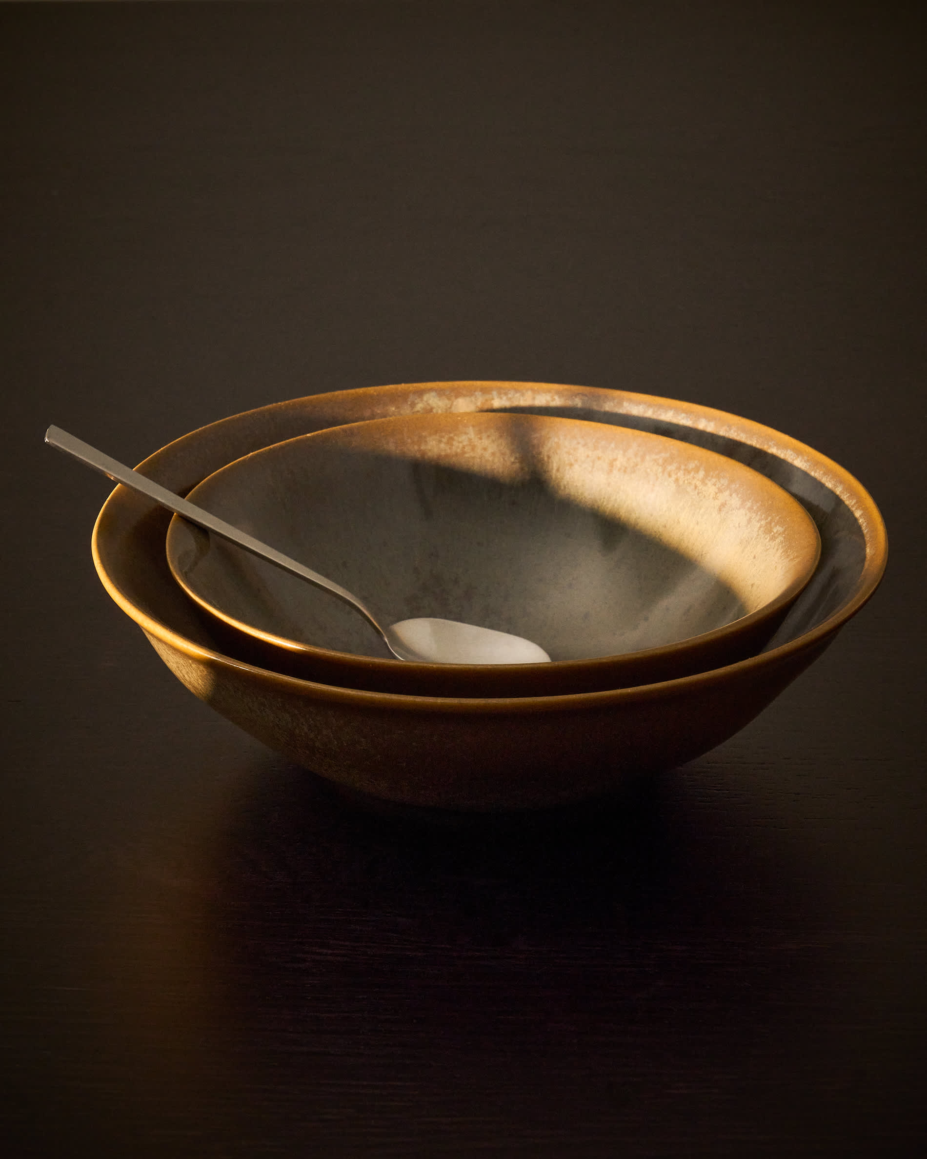 Aderno moss green ceramic bowl