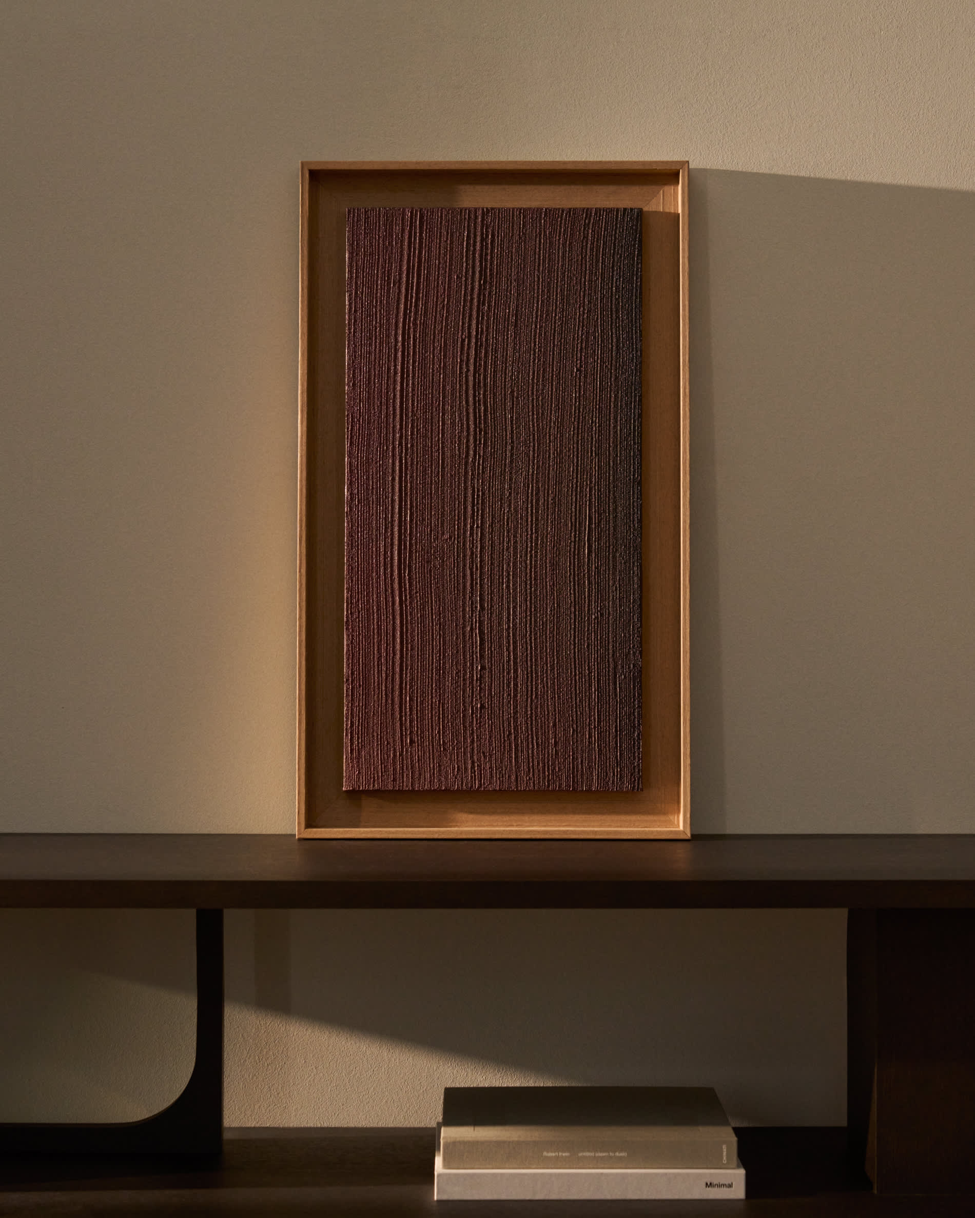 Breon hand-painted abstract picture in burgundy 40 x 70cm