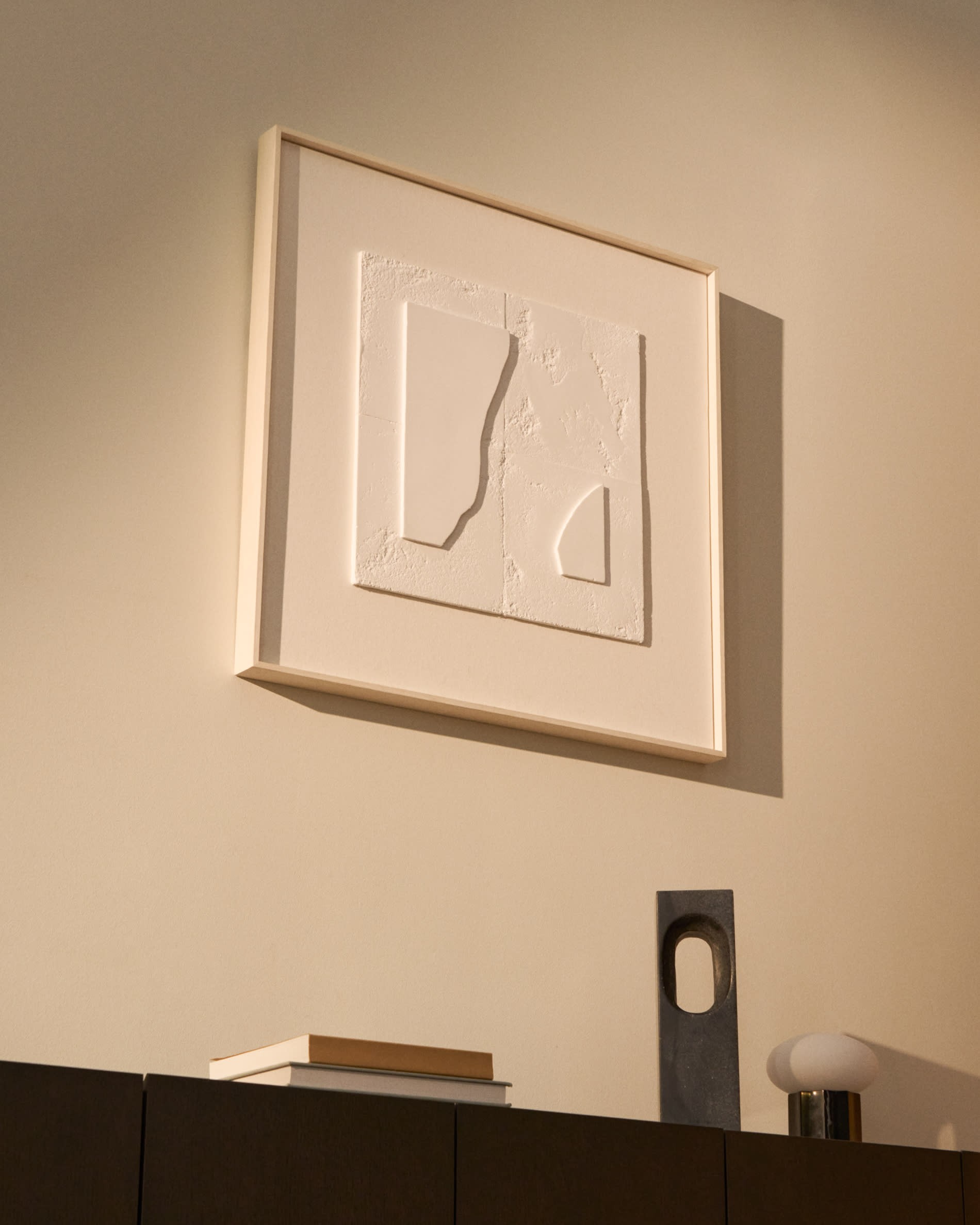 Gadir white abstract picture 80 x 80cm