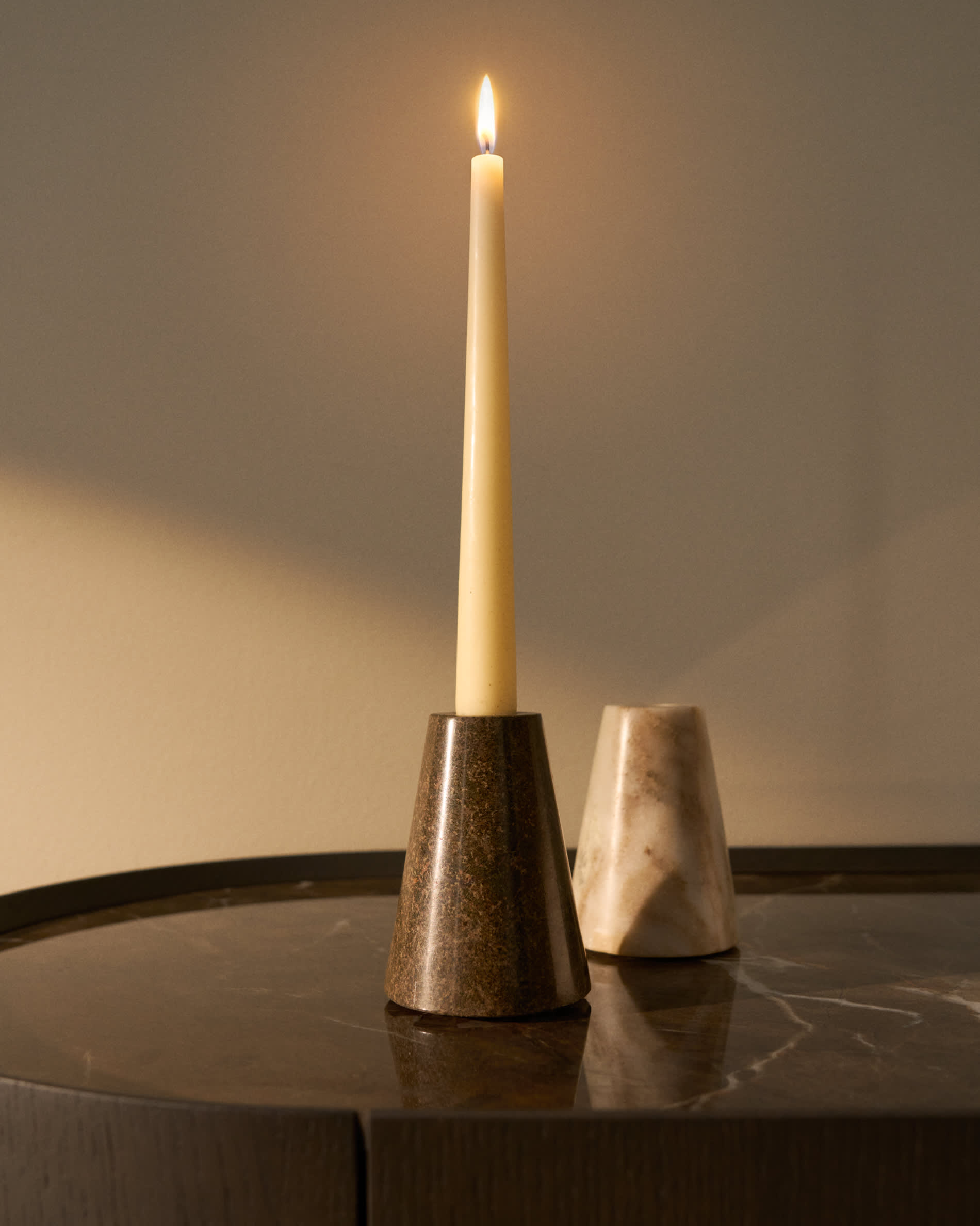 Trevia green marble candle holder 8 cm