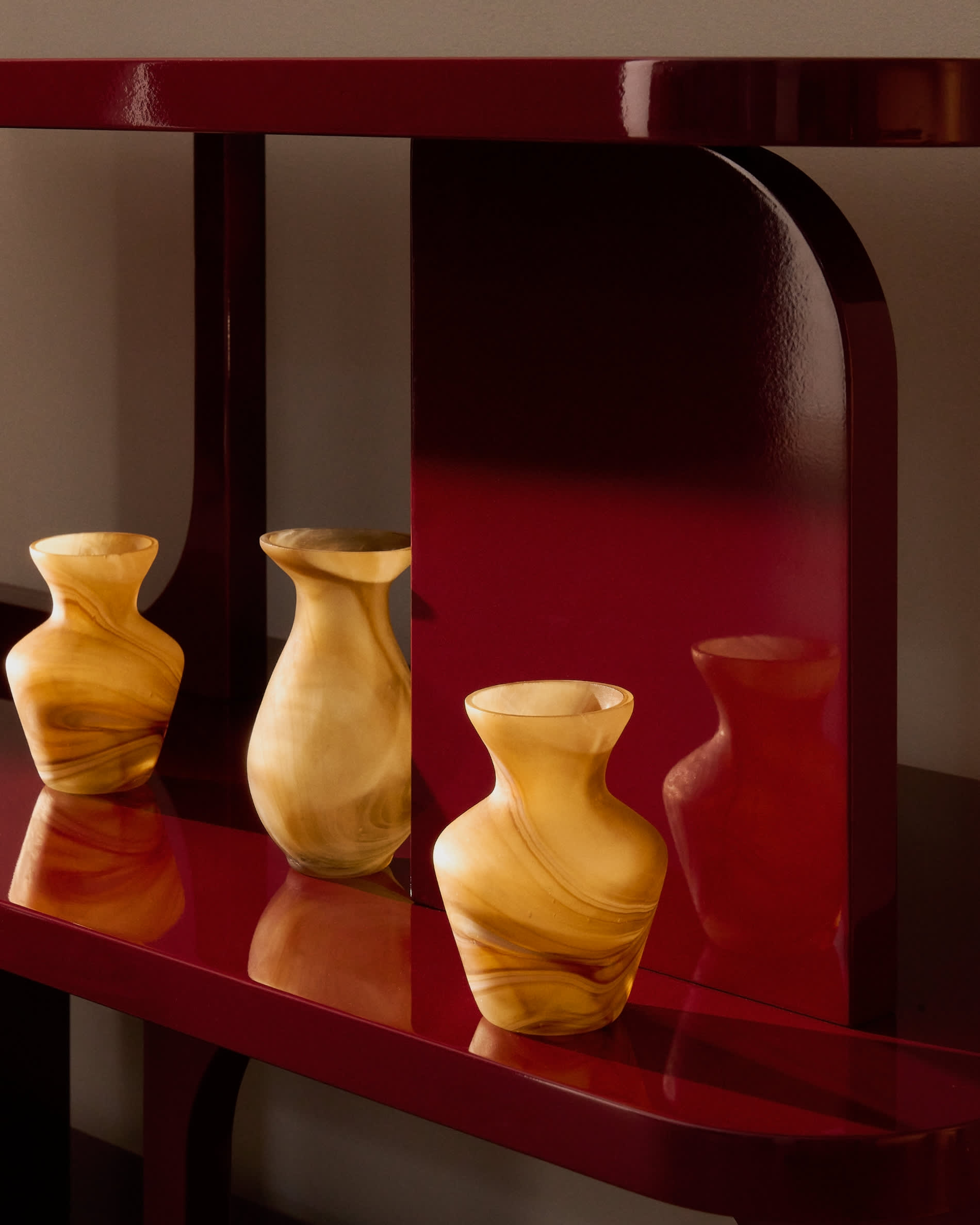 Set of 3 Nerola vases in brown shades 10 cm / 9.5 cm / 12.5 cm