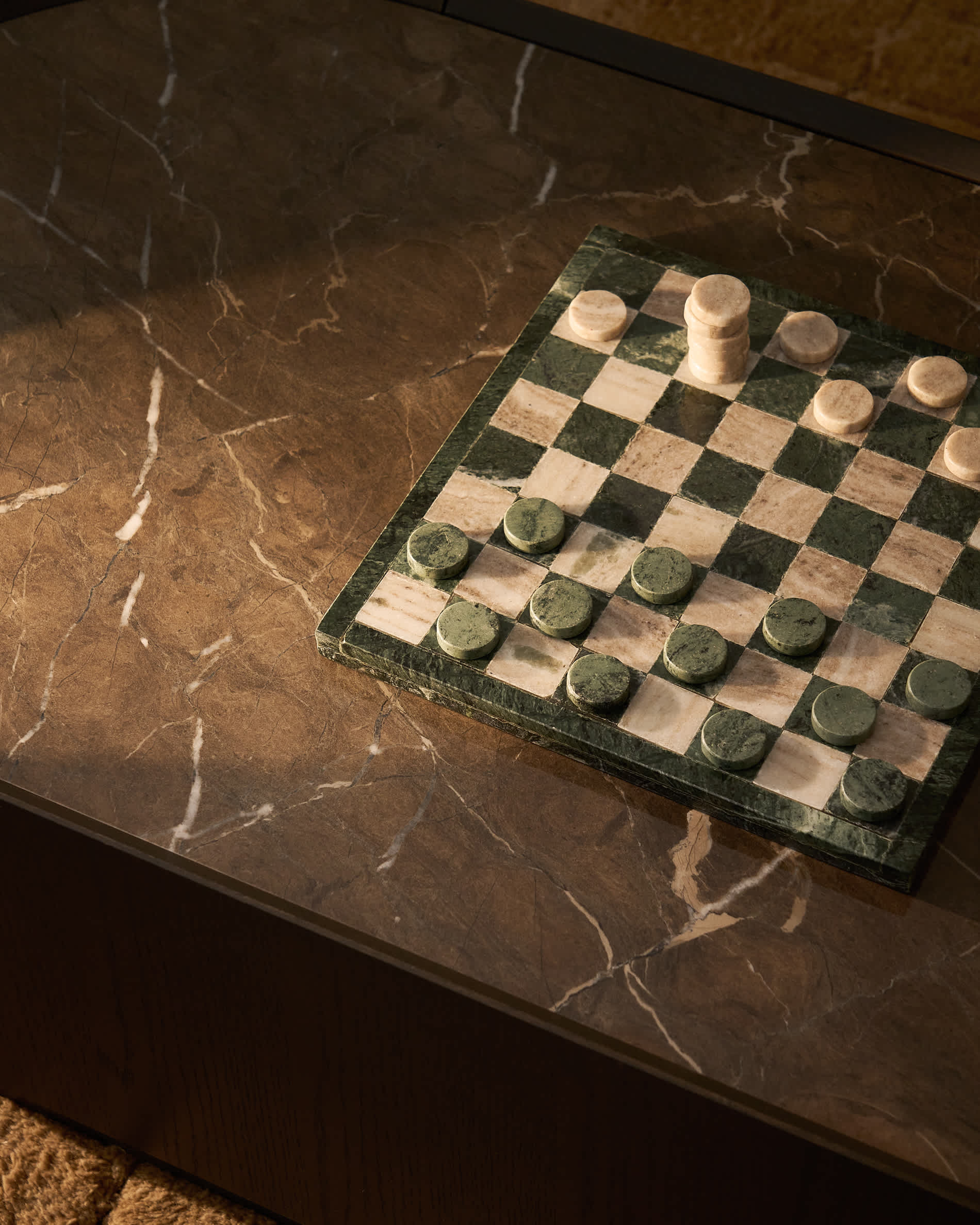 Garel green and beige marble decorative set 30 x 30 cm