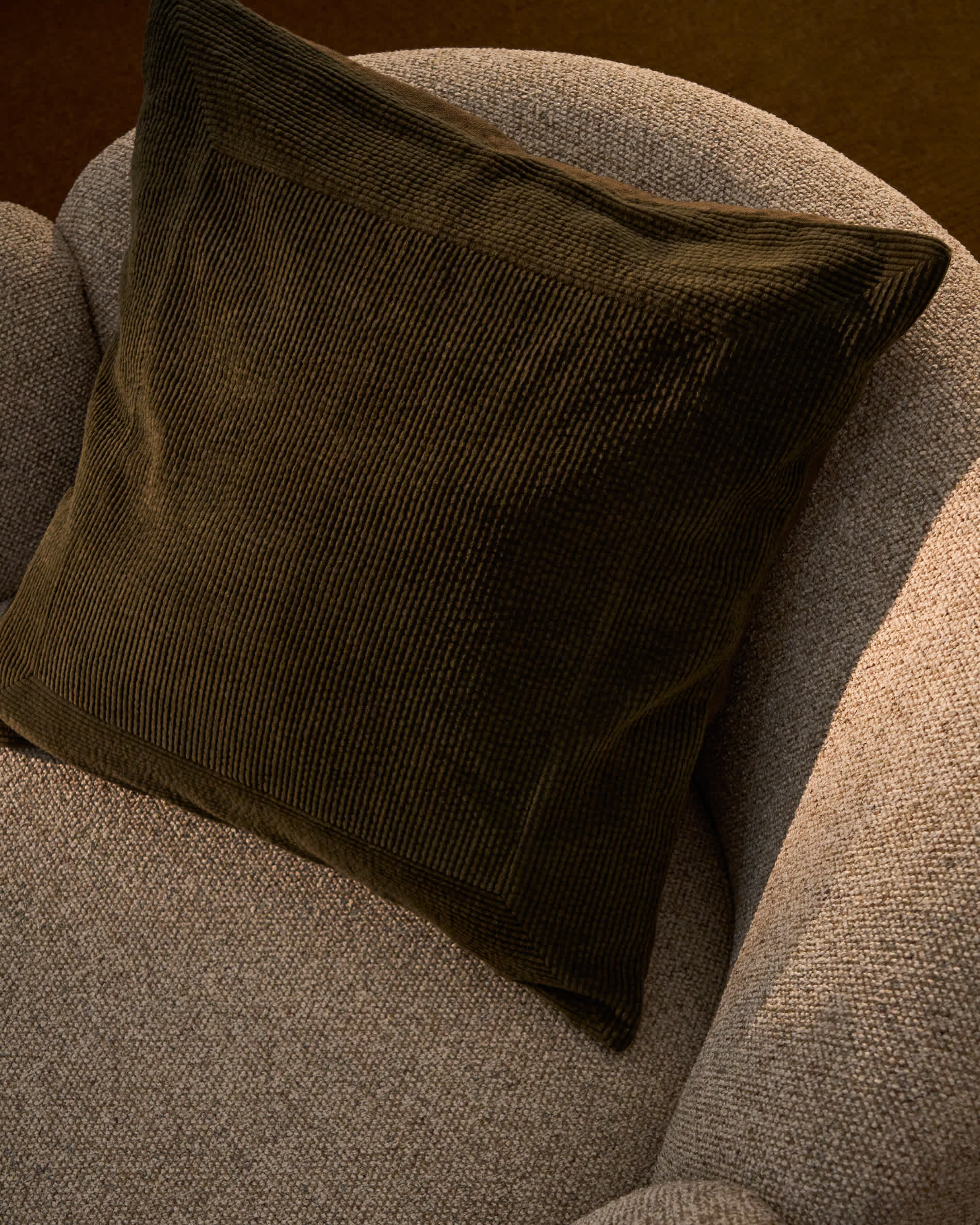 Seliria green 100% cotton corduroy cushion cover 50 x 50 cm