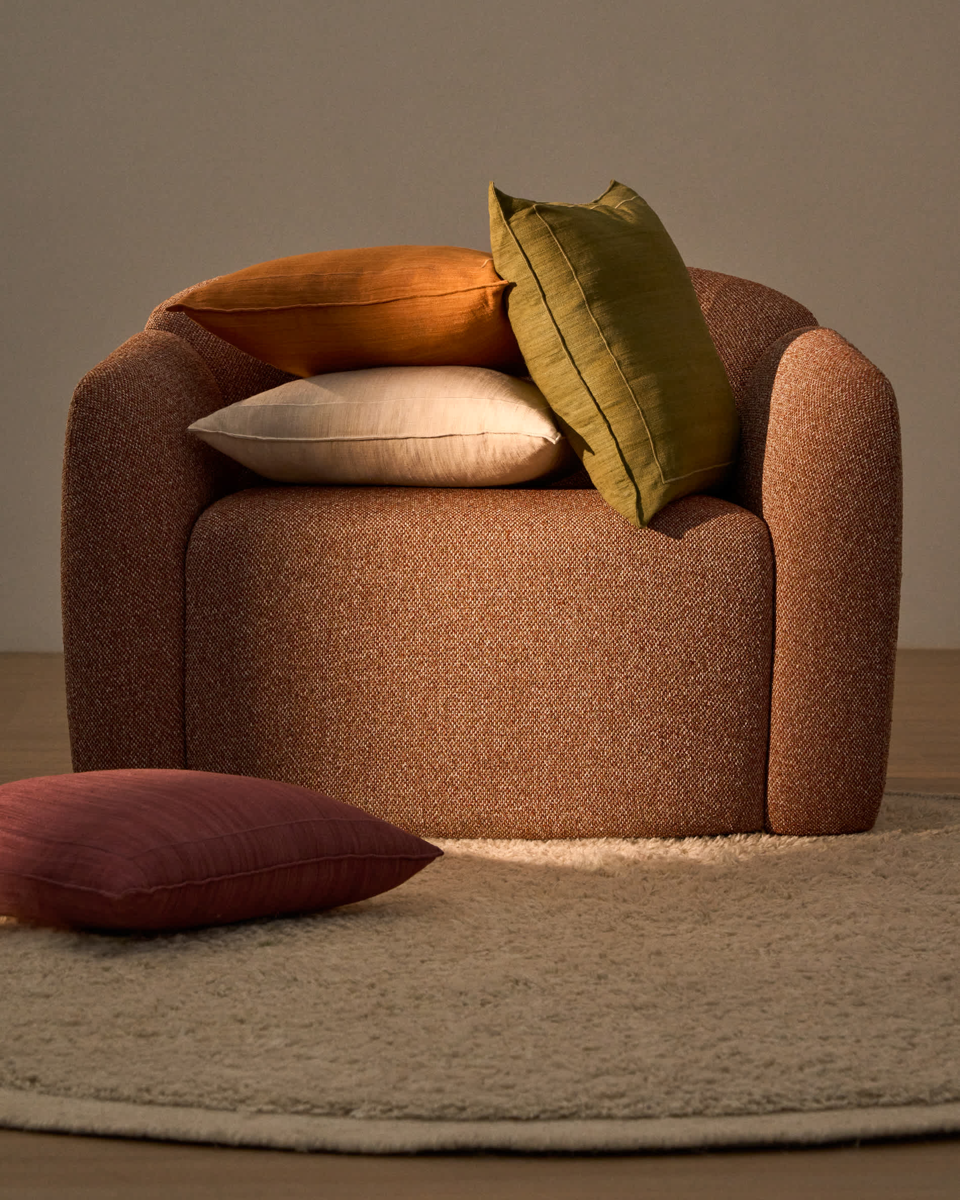 Brellet maroon silk cushion cover 45 x 45 cm