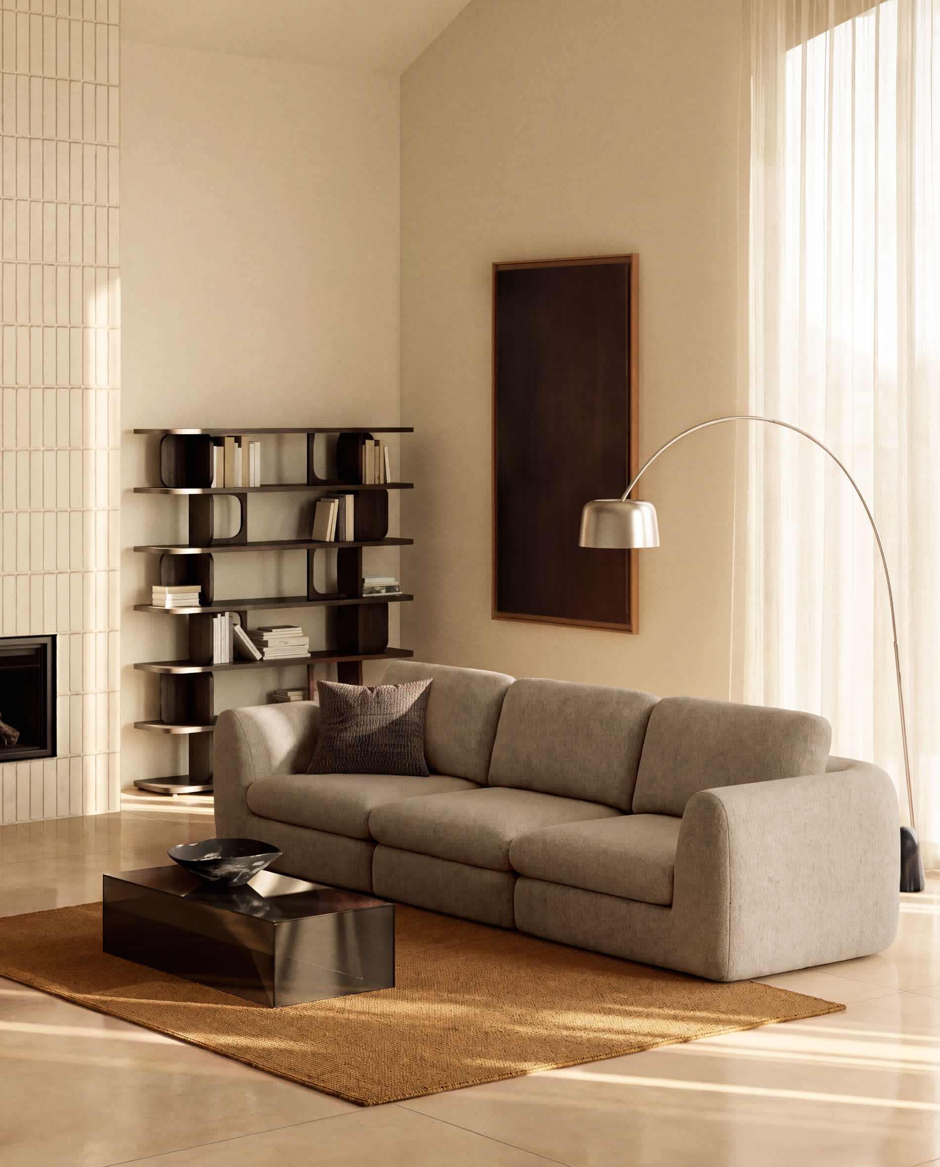 Vera light brown 4-seater sofa 320 cm FSC Mix Credit