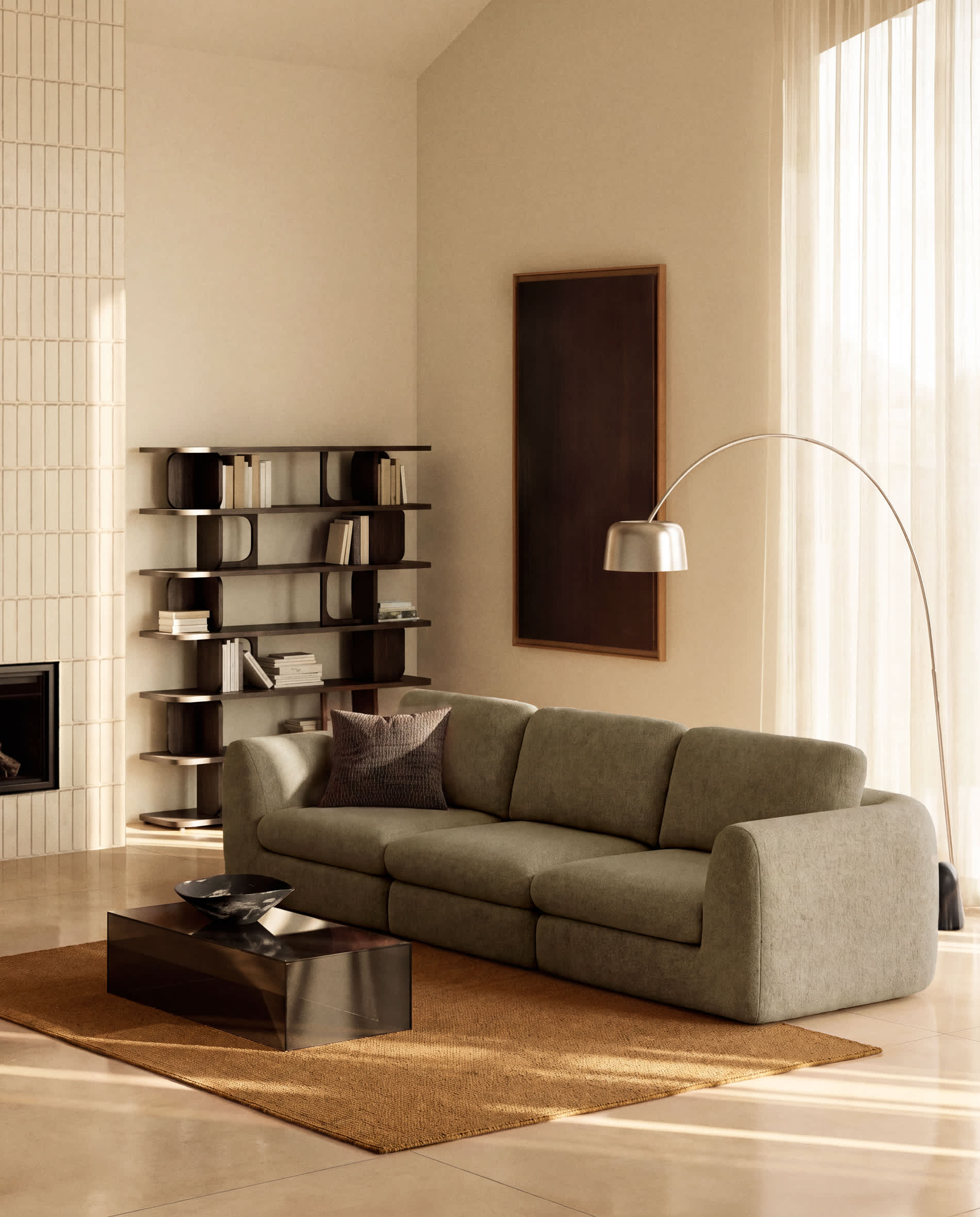 Vera olive green 4-seater sofa 320 cm FSC Mix Credit