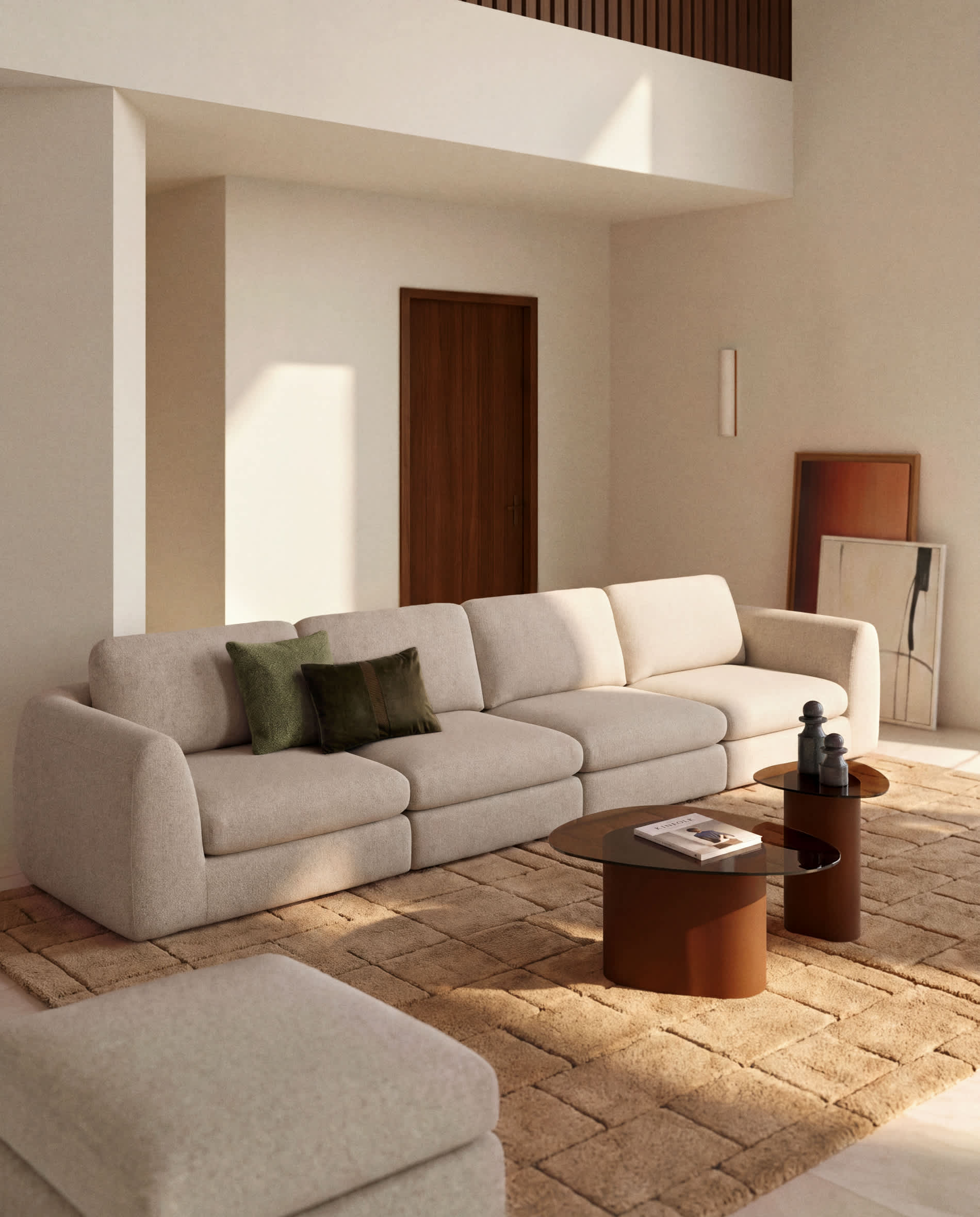 Vera beige 6-seater sofa 410 cm FSC Mix Credit