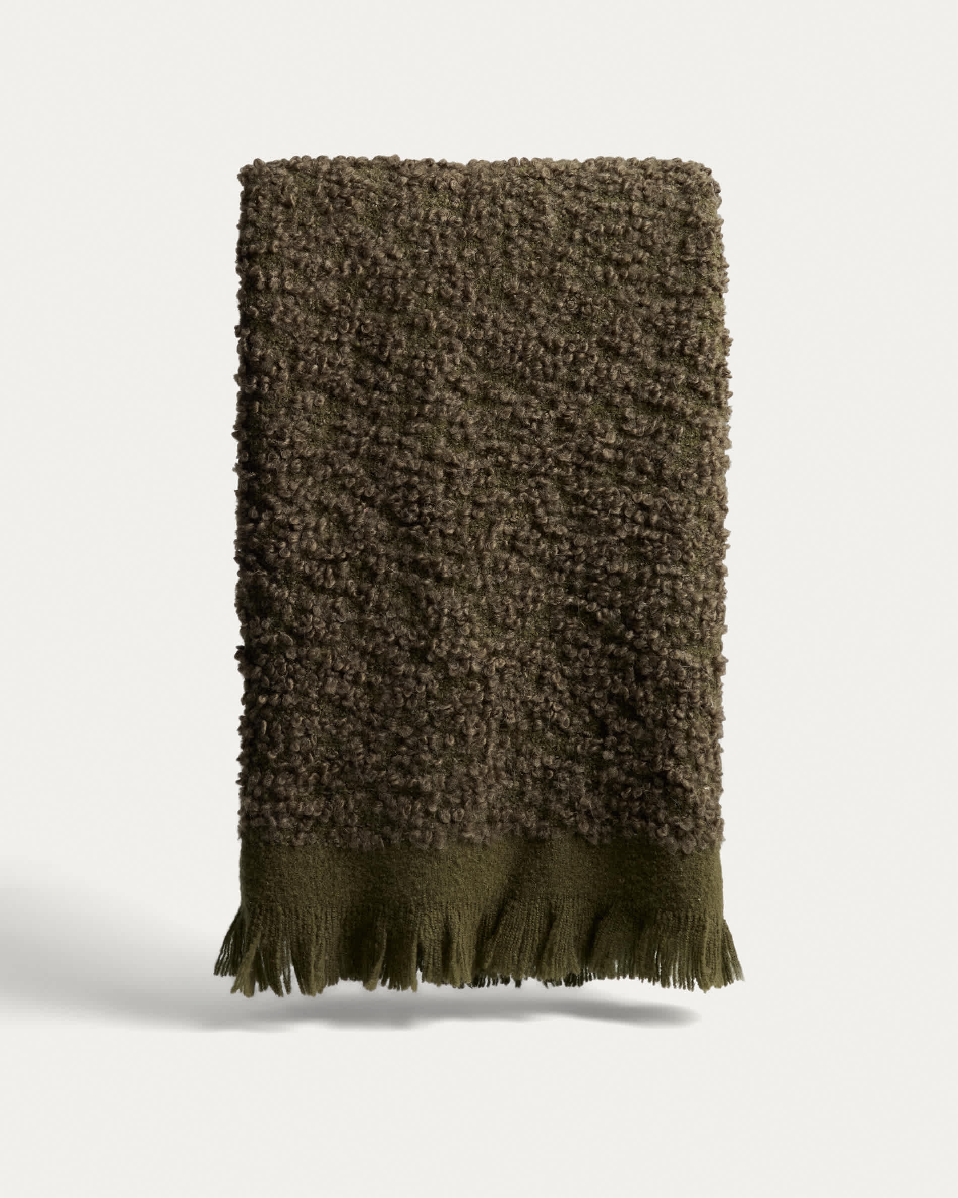 Nemora green wool blend blanket 130 x 170 cm