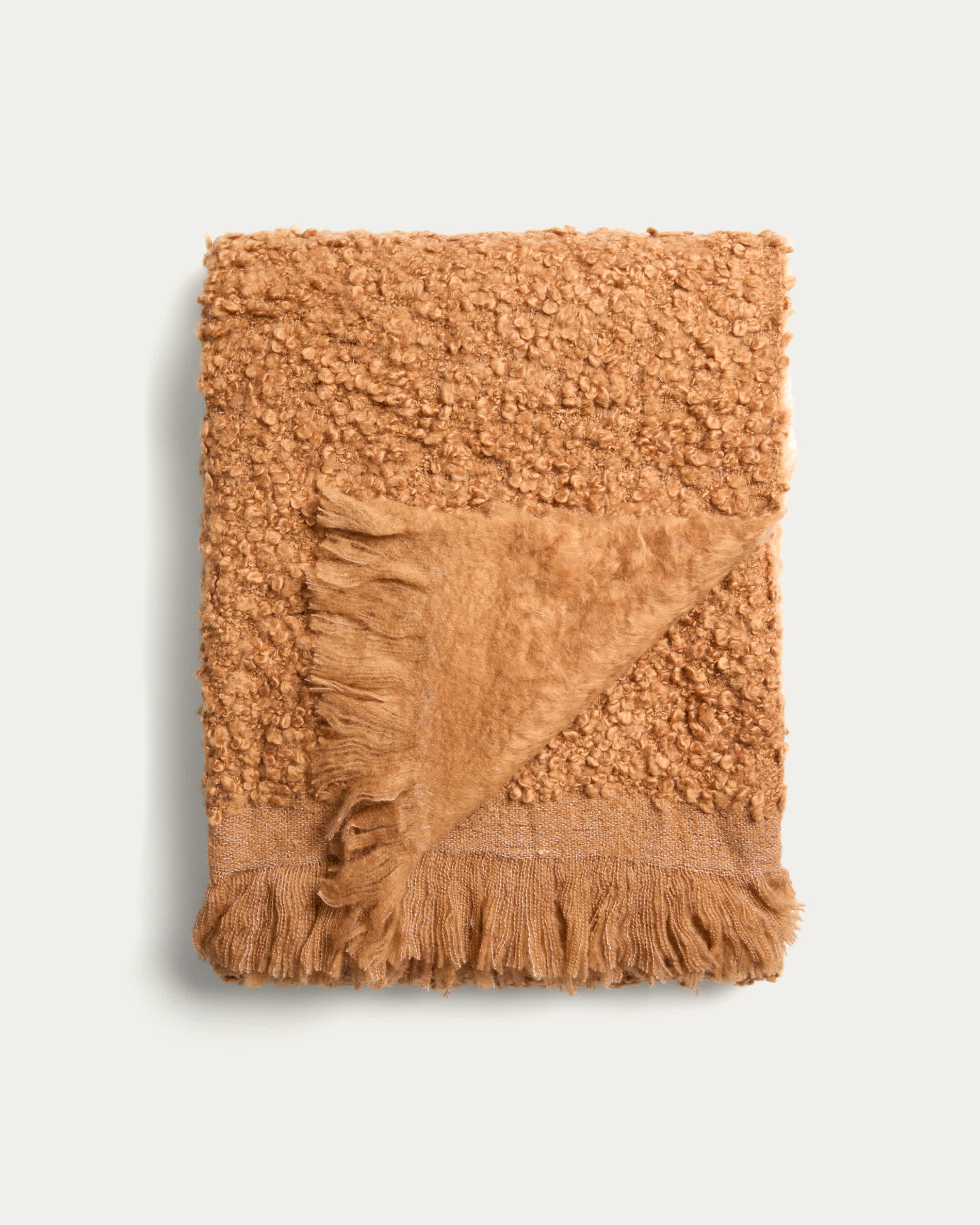 Nemora orange wool blend blanket 130 x 170 cm