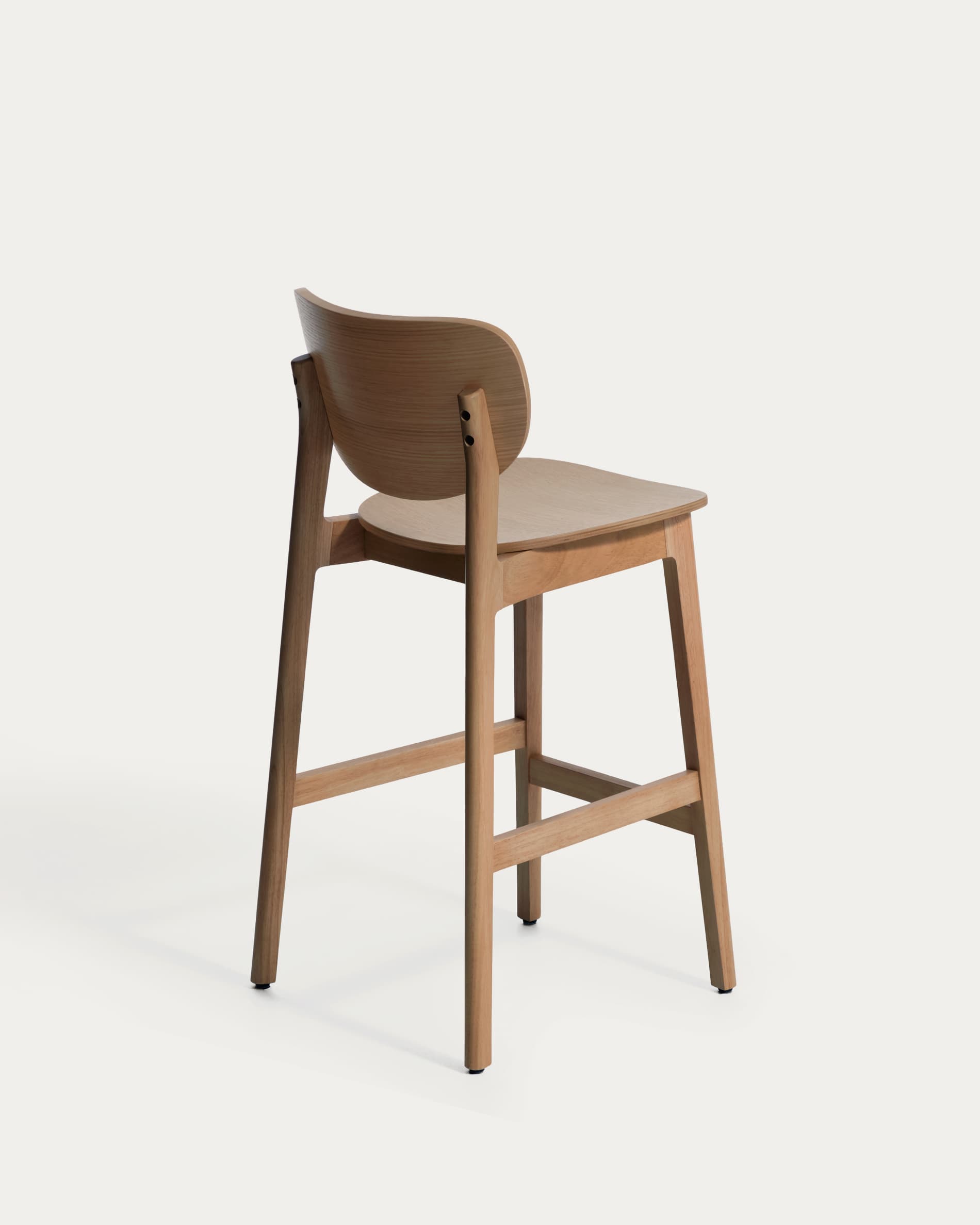 Ludara stool in oak veneer with walnut finish 65cm