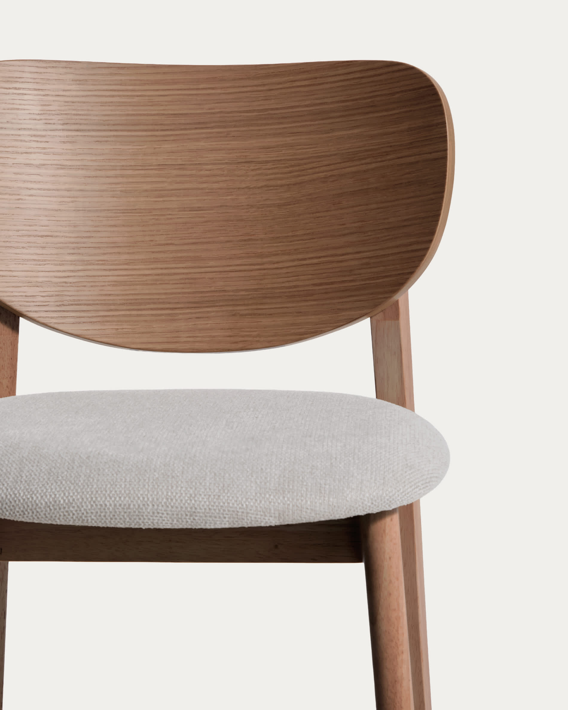 Ludara stool in oak veneer with walnut finish and brown chenille 65cm
