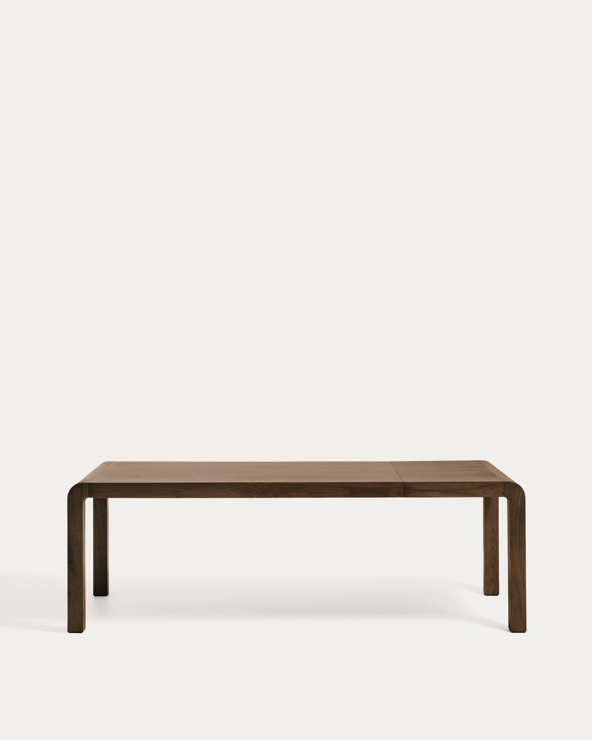 Erisia extendable table in solid oak wood with a dark walnut tone finish 200 (280) x 100 cm FSC 100%