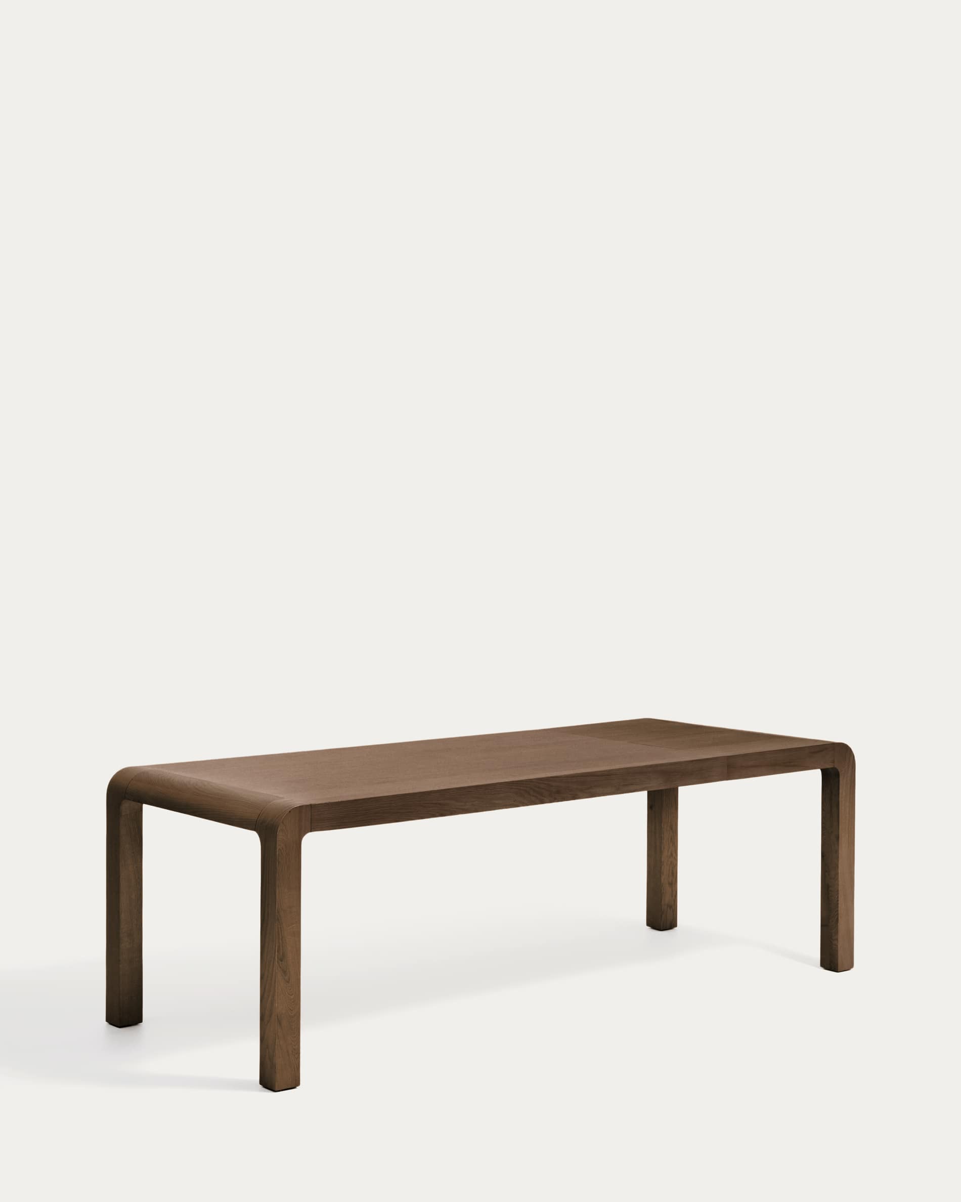 Erisia extendable table in solid oak wood with a dark walnut tone finish 200 (280) x 100 cm FSC 100%